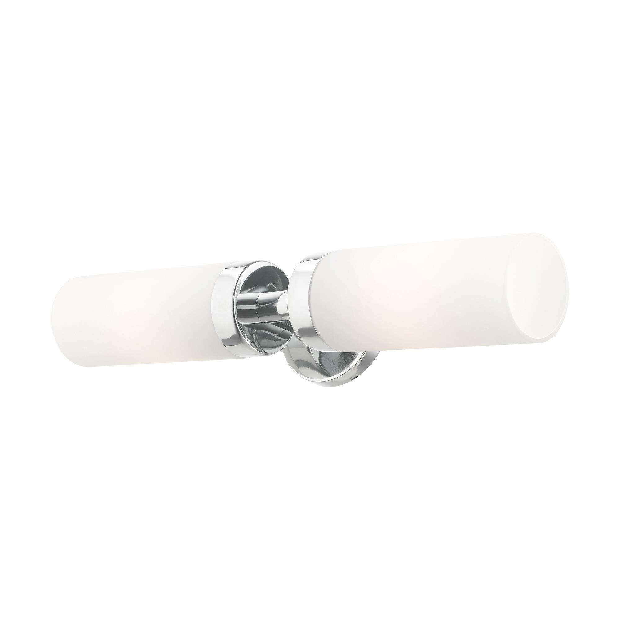 Shown in Polished Chrome finish and Hand Blown Satin Opal White glass