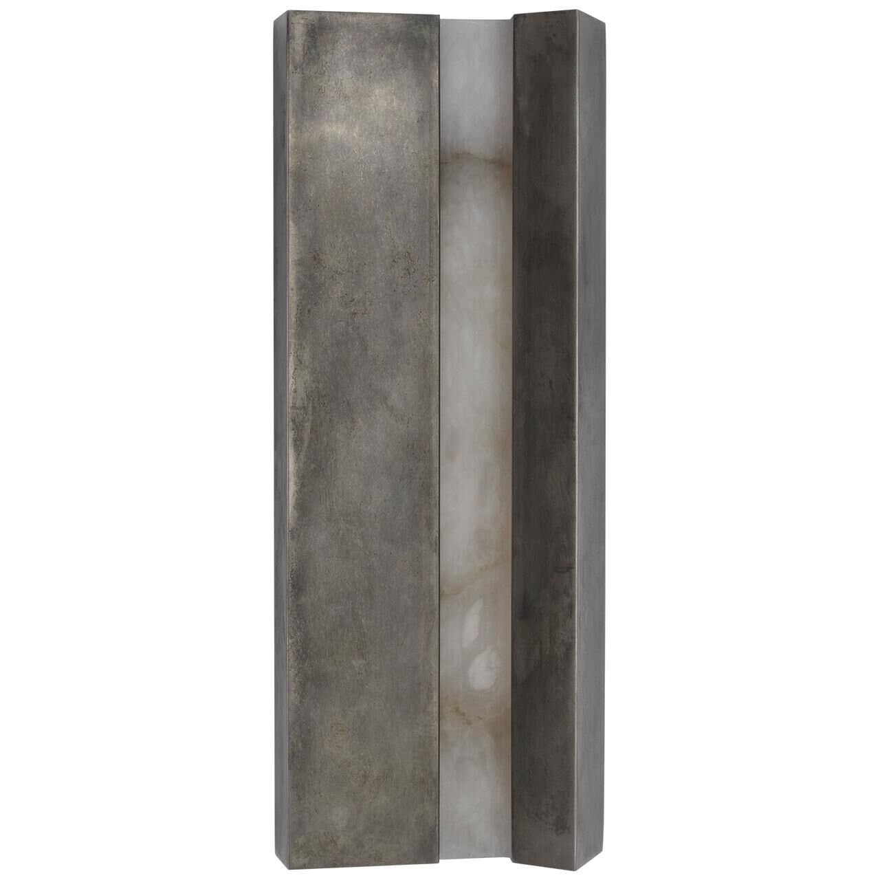 Shown in Mottled Pewter finish and Alabaster shade