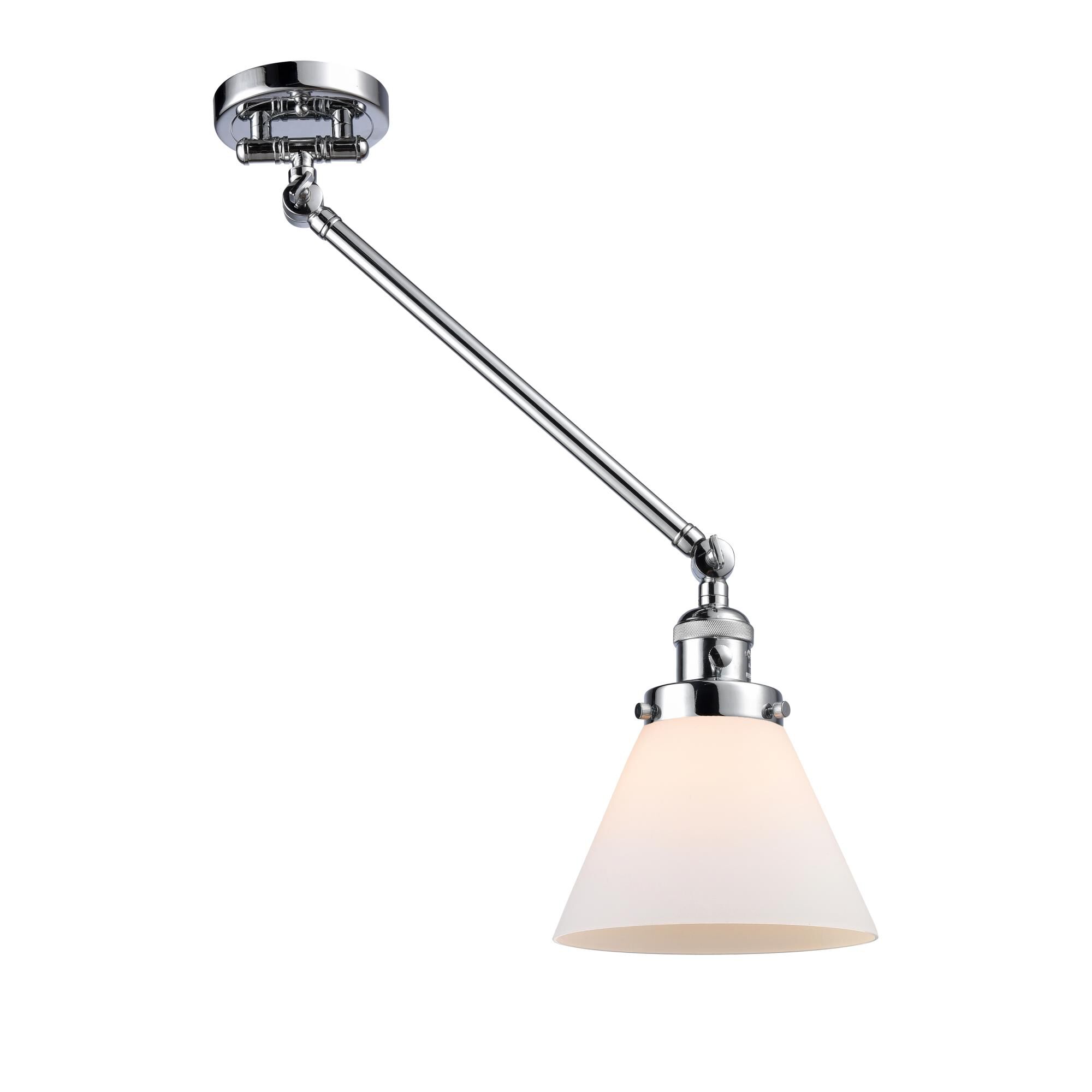 Shown in Polished Chrome finish and Matte White Cased glass