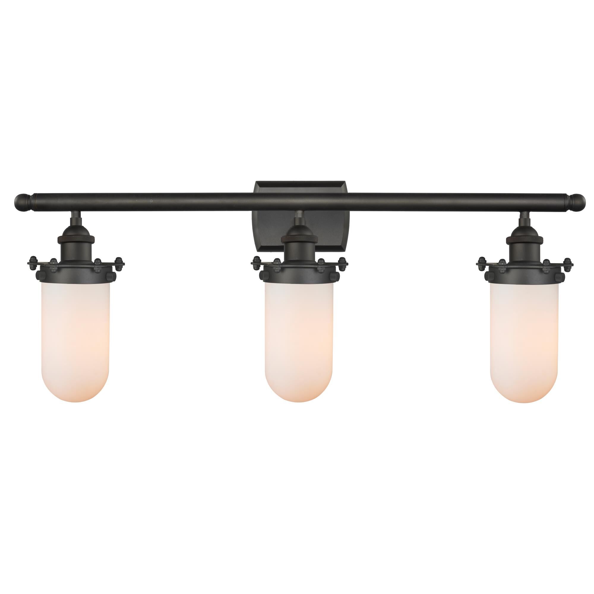 Shown in Oil Rubbed Bronze finish and Matte White Cased glass