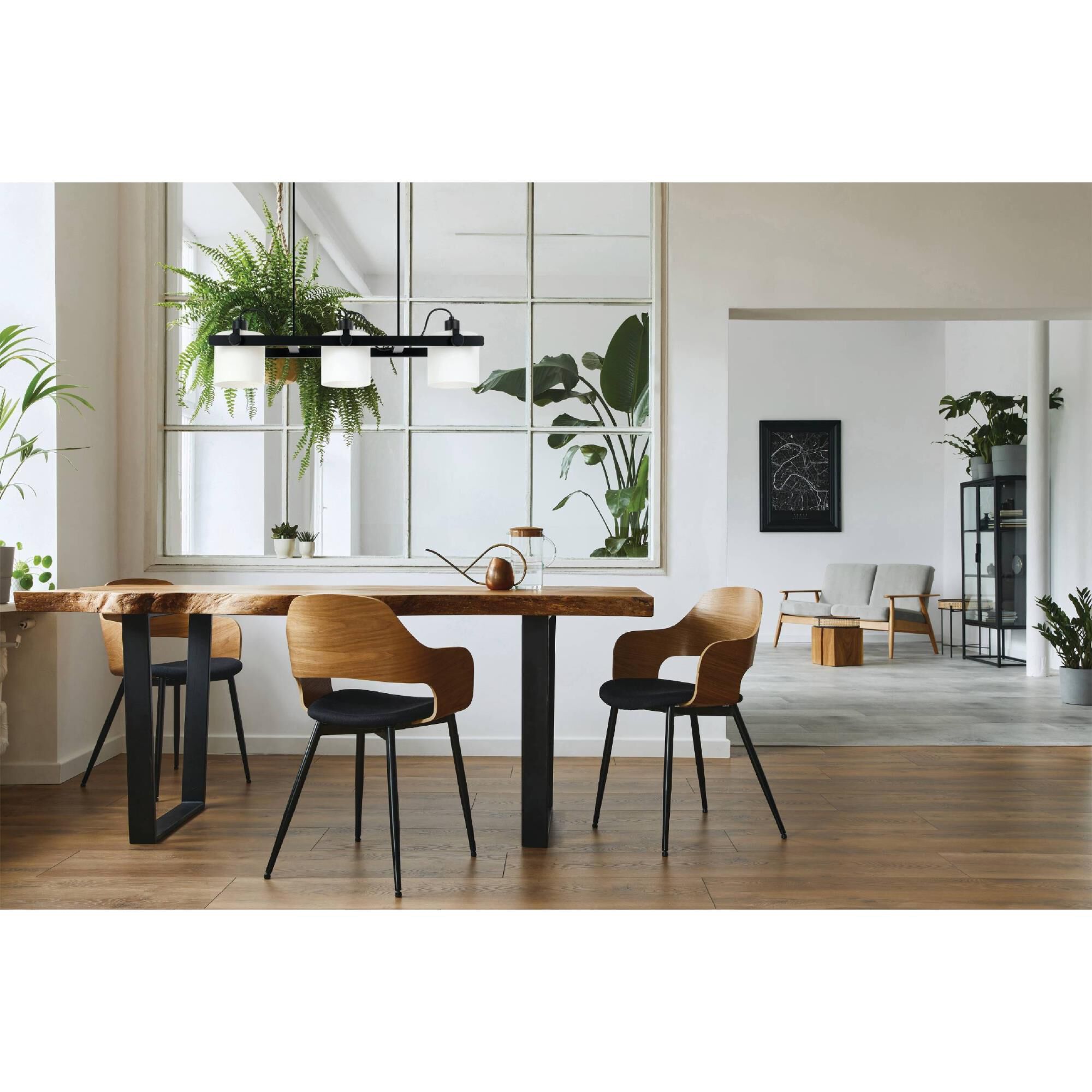 Shown in Black finish and White glass