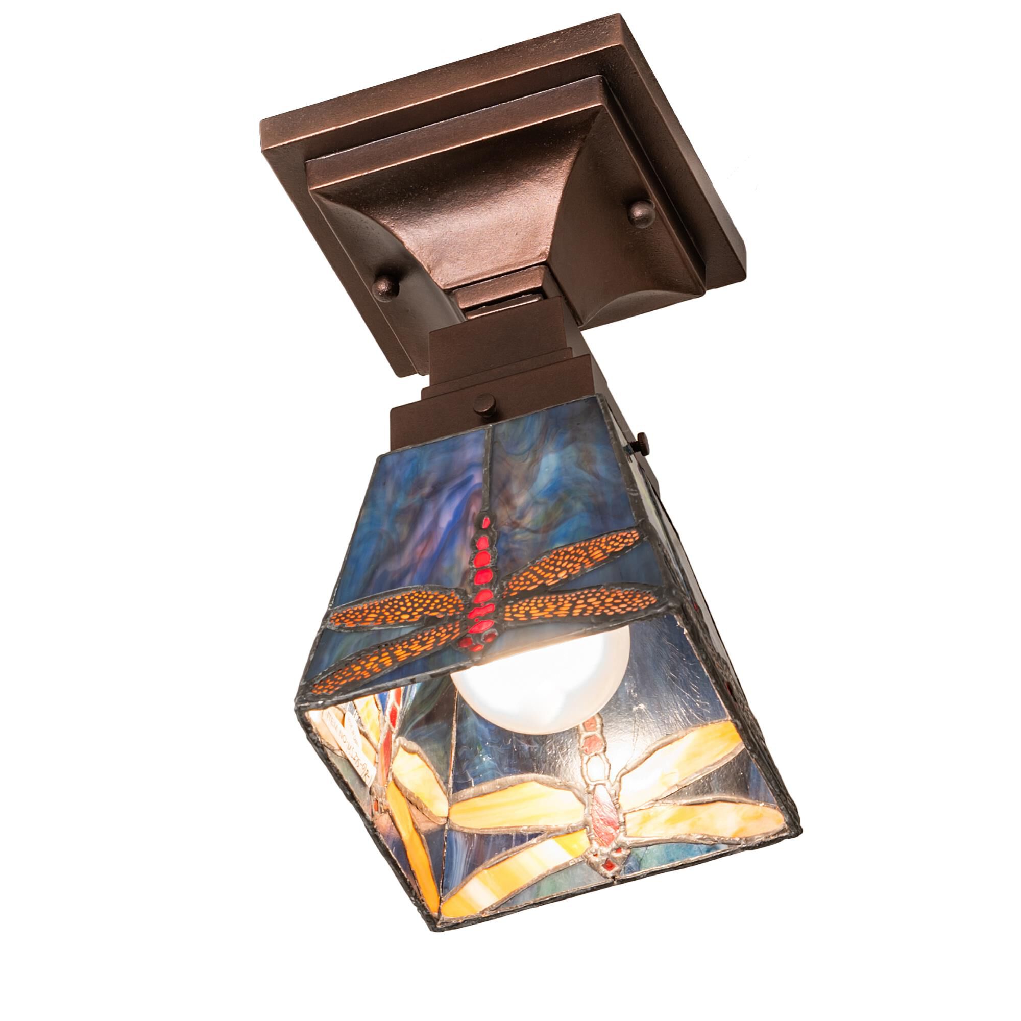 Prairie Dragonfly 7 Inch 1 Light Flush Mount by Meyda Lighting