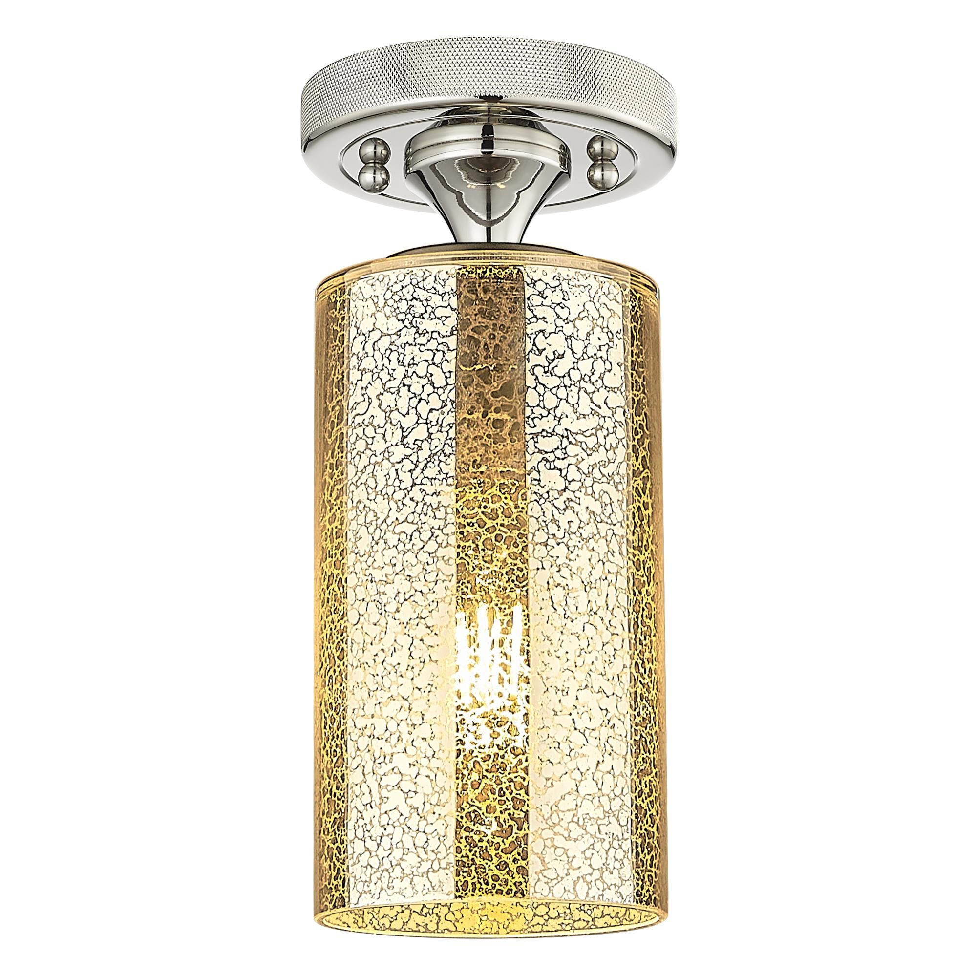 Shown in Polished Nickel finish and Mercury glass