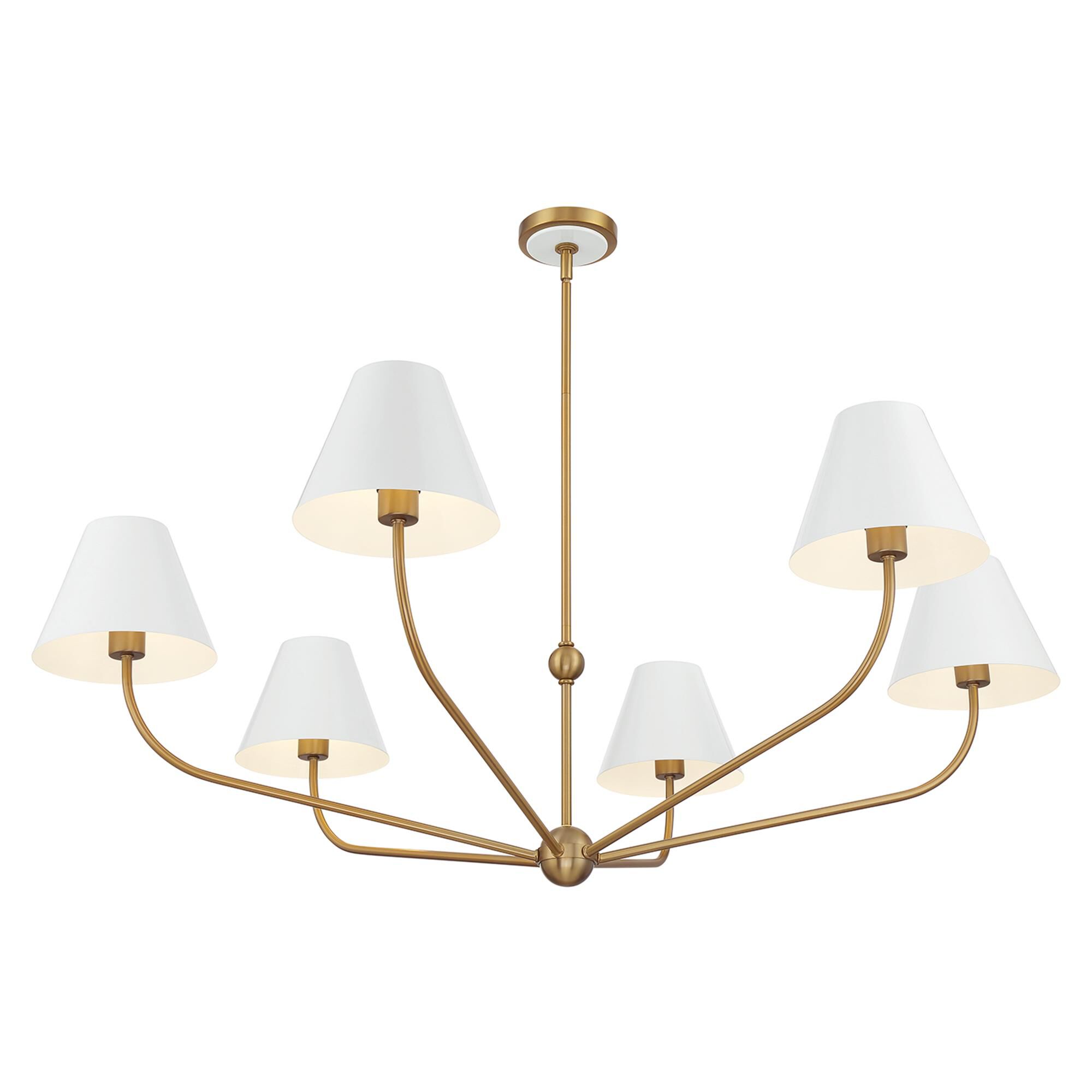 Shown in Vibrant Gold and White finish and Steel shade