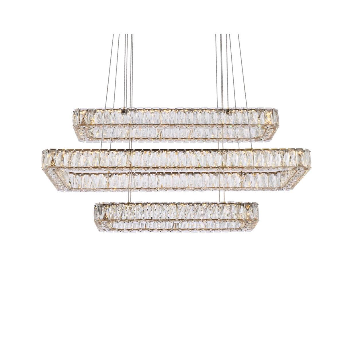 Monroe 42 Inch 3 Light LED Linear Suspension Light by Elegant Lighting