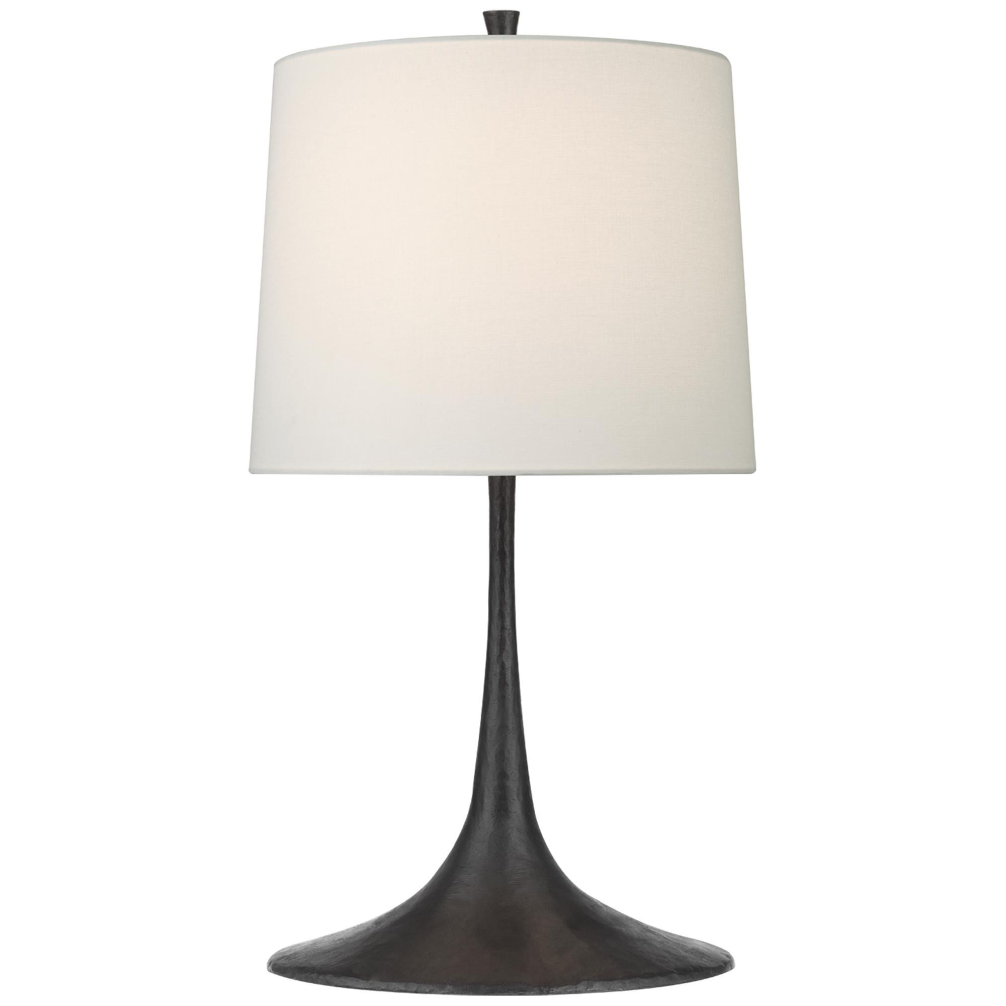 Shown in Aged Iron finish and Linen shade