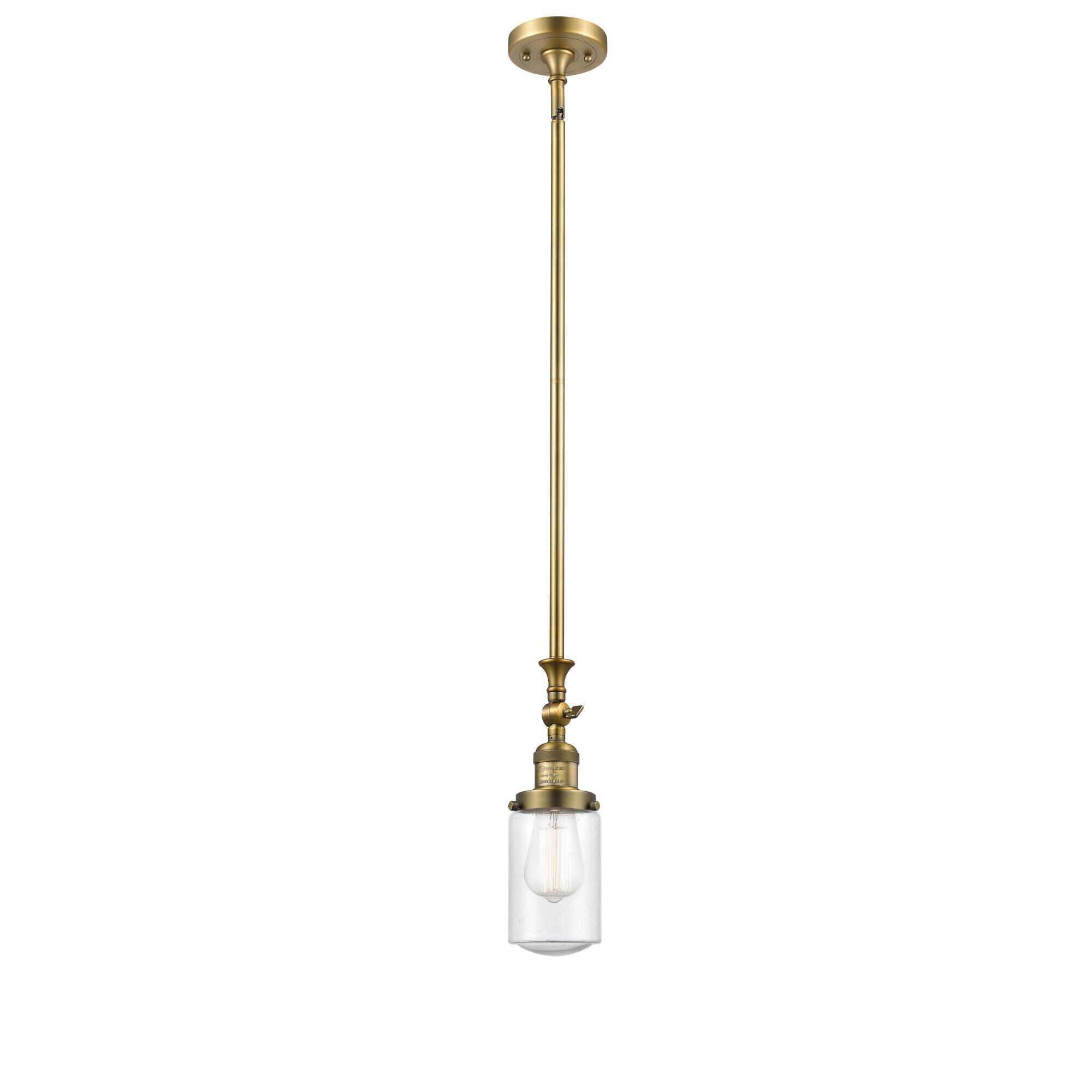 Shown in Brushed Brass finish and Schoolhouse glass and Glass shade