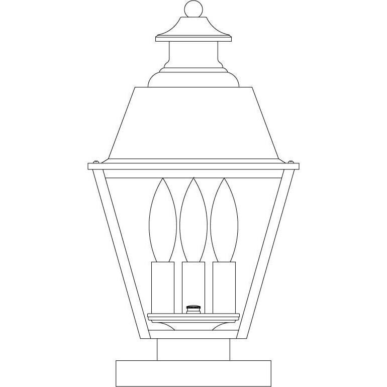 Inverness 15 Inch Tall 3 Light Outdoor Pier Lamp by Arroyo Craftsman