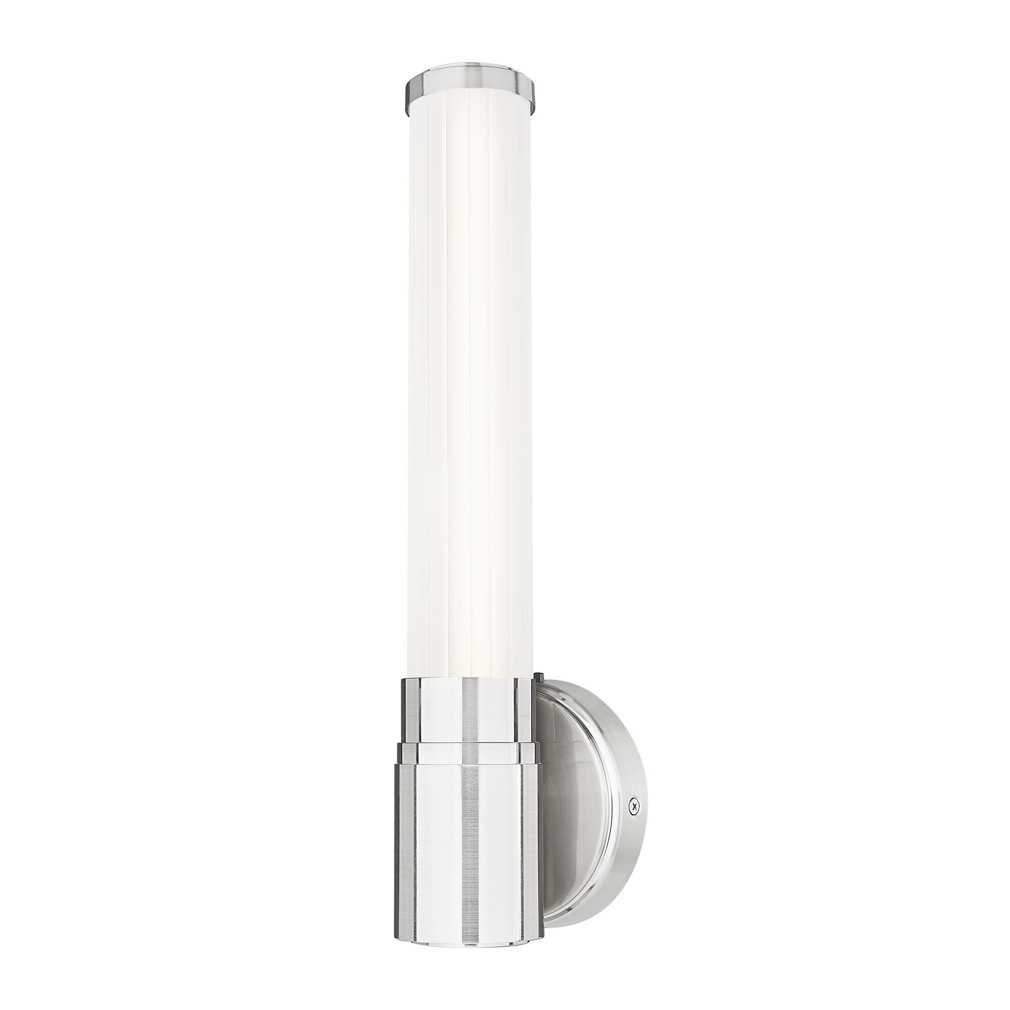 Shown in Brushed Nickel finish and Opal White glass and Opal White shade