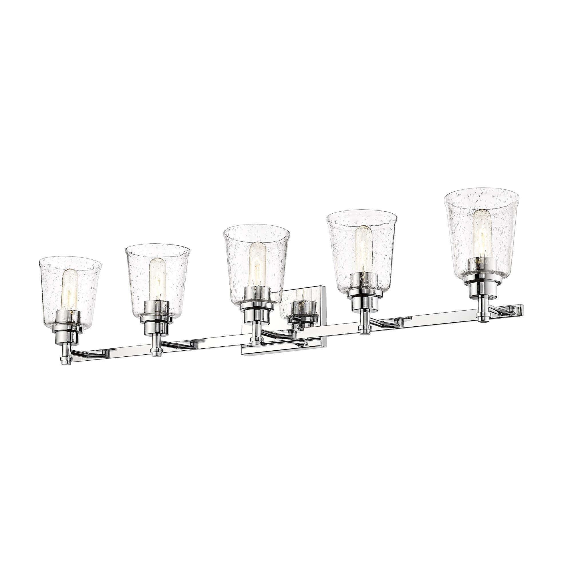 Shown in Chrome finish and Glass shade