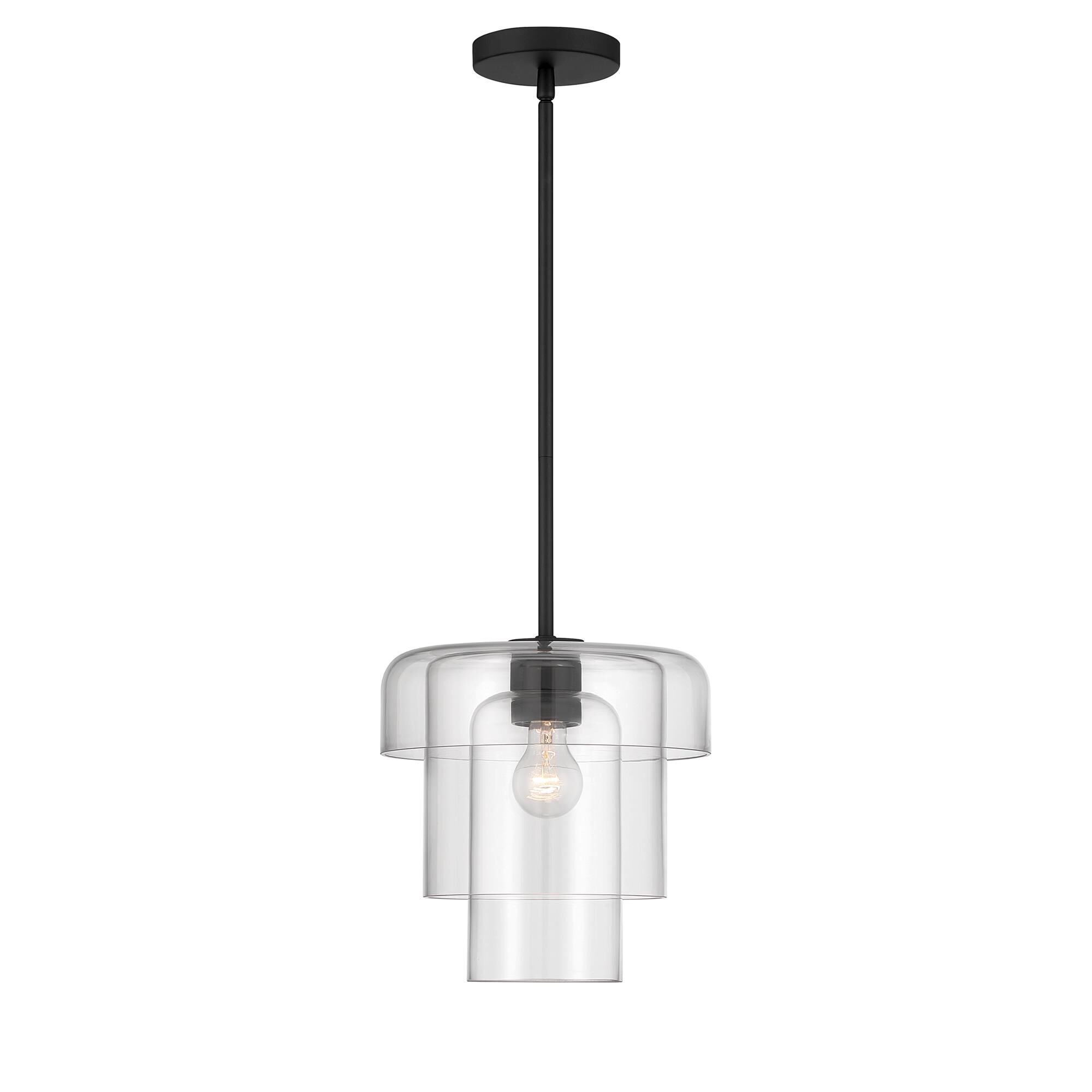 Shown in Dark Matte Black finish and Clear glass