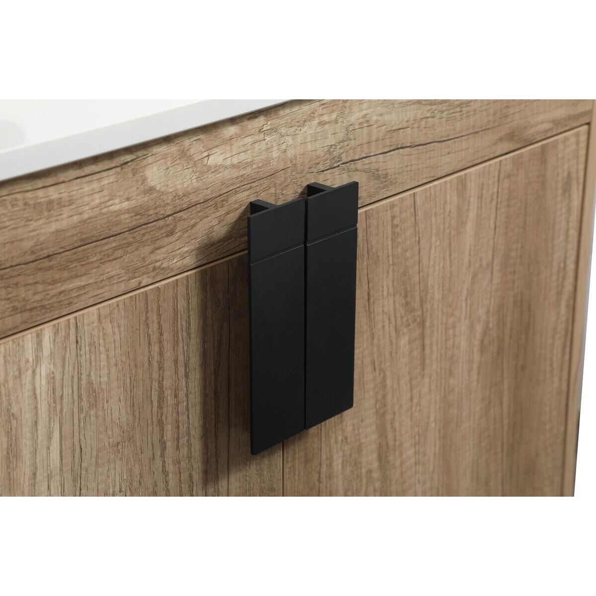 Shown in Natural Oak finish and With Backsplash accent