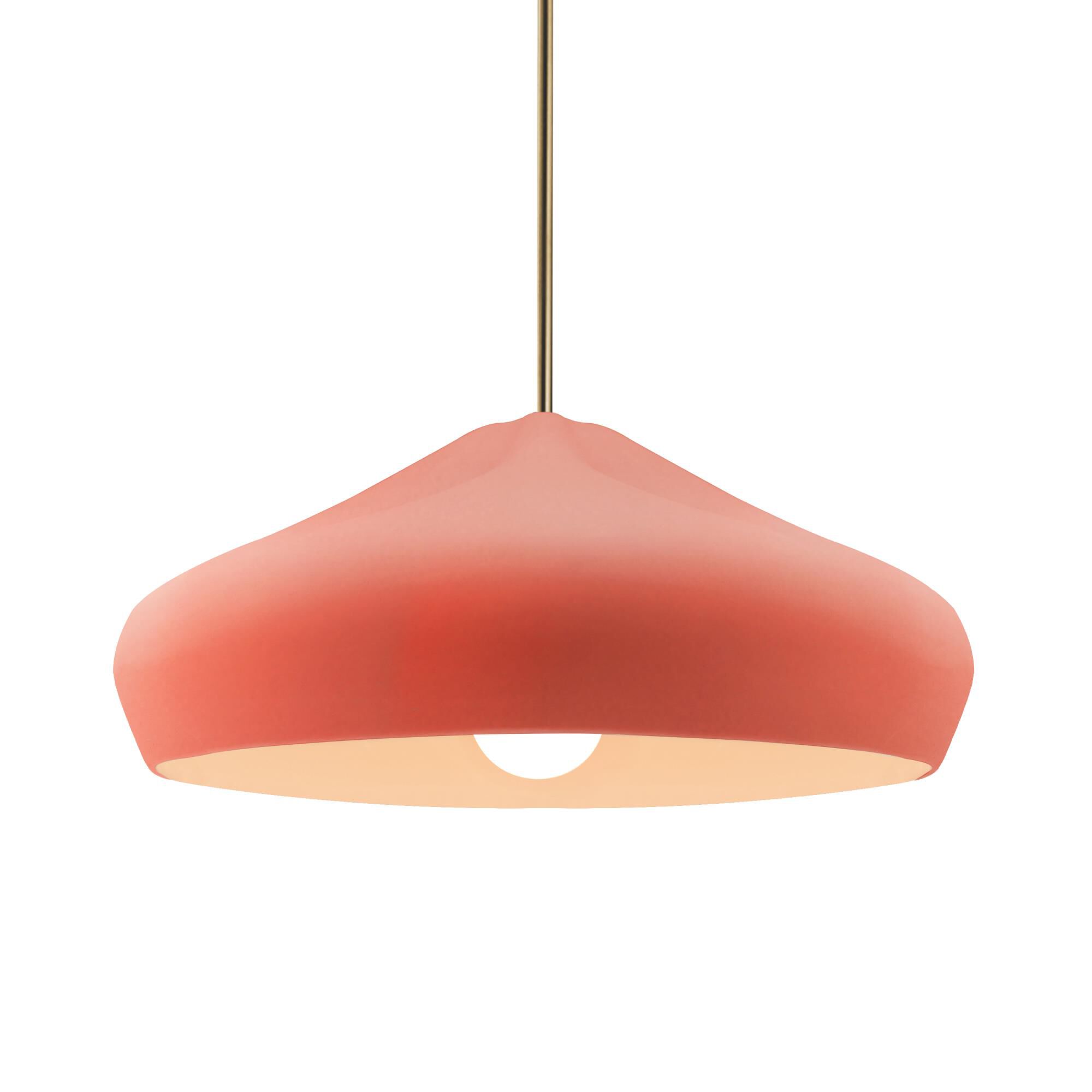Shown in Antique Brass finish and Gloss Blush shade