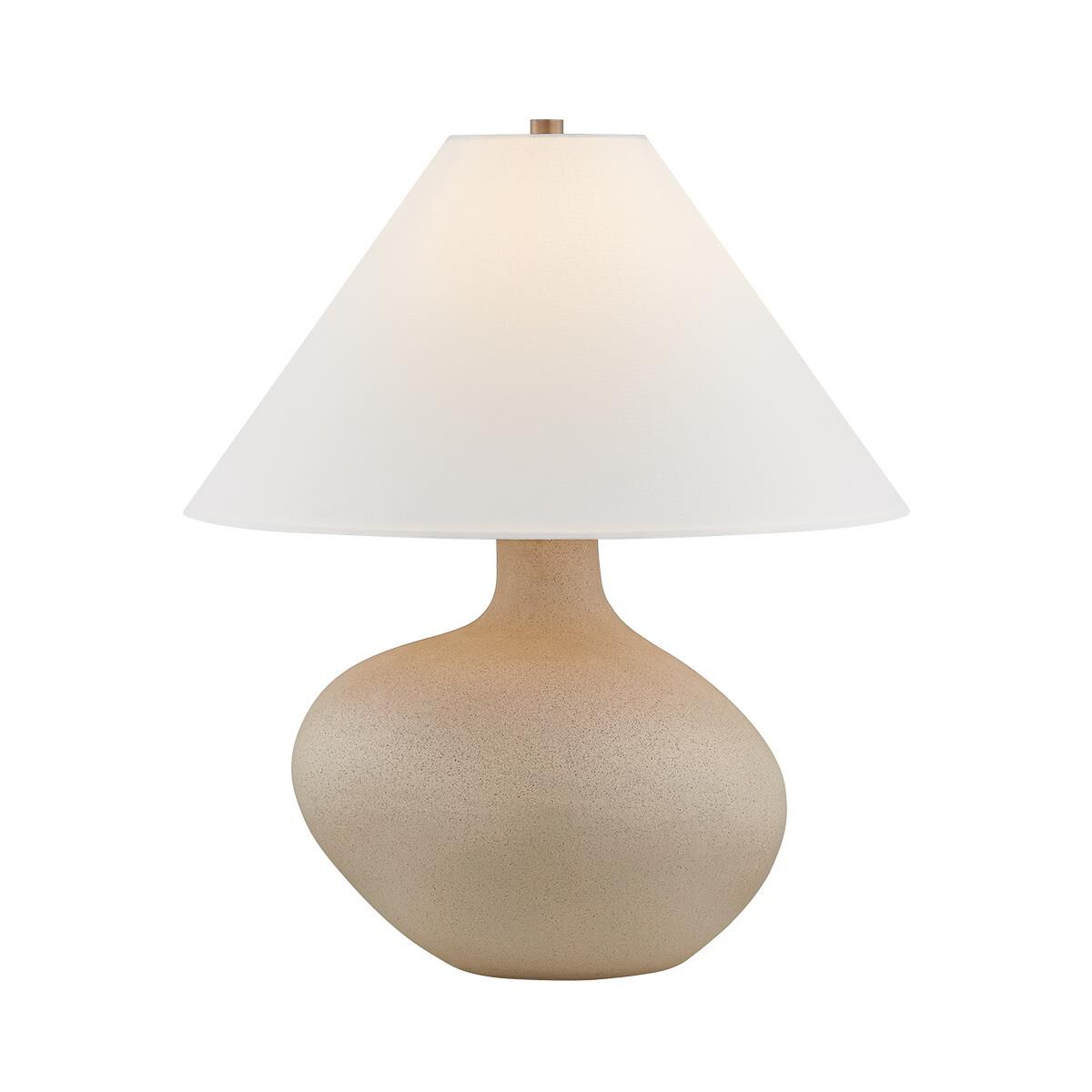 Shown in Ceramic Rough Sand finish and White Linen Fabric shade