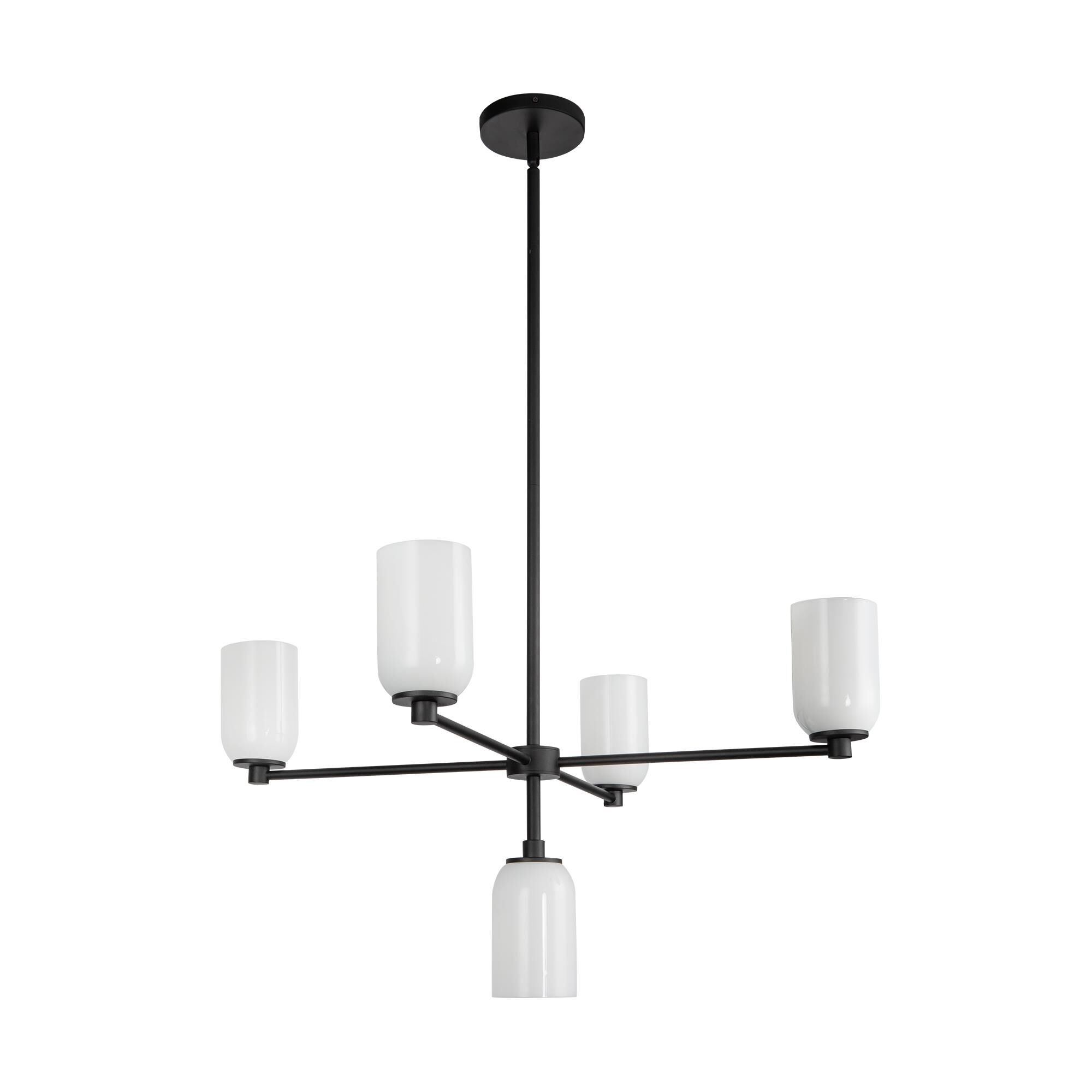 Shown in Black finish and Glossy Opal glass