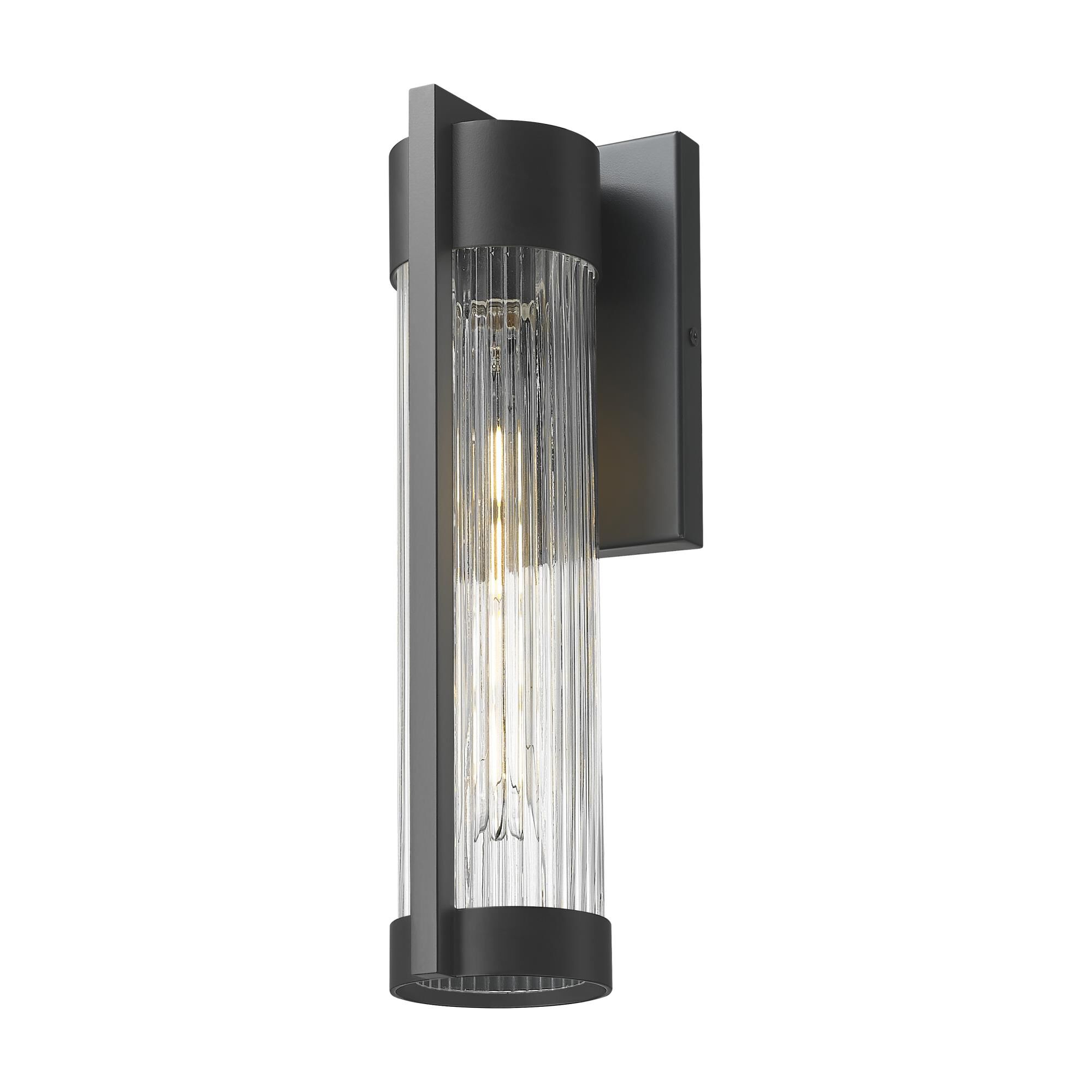 Shown in Matte Black finish and Striped Clear shade