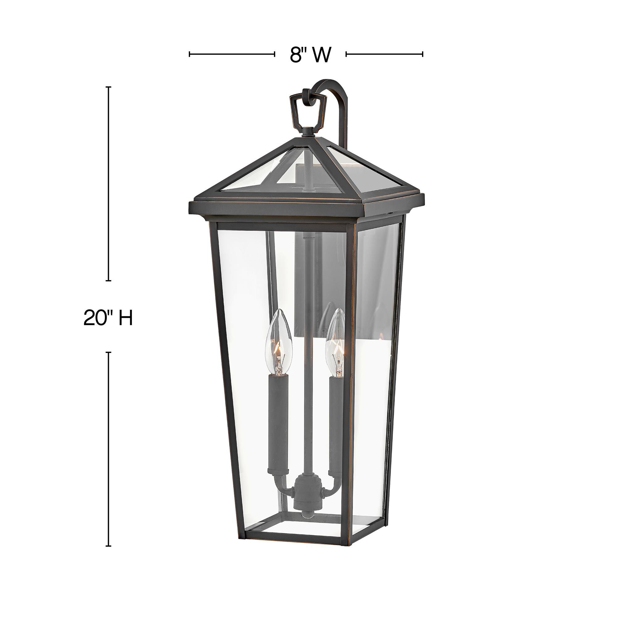 Shown in Oil Rubbed Bronze finish and Clear glass