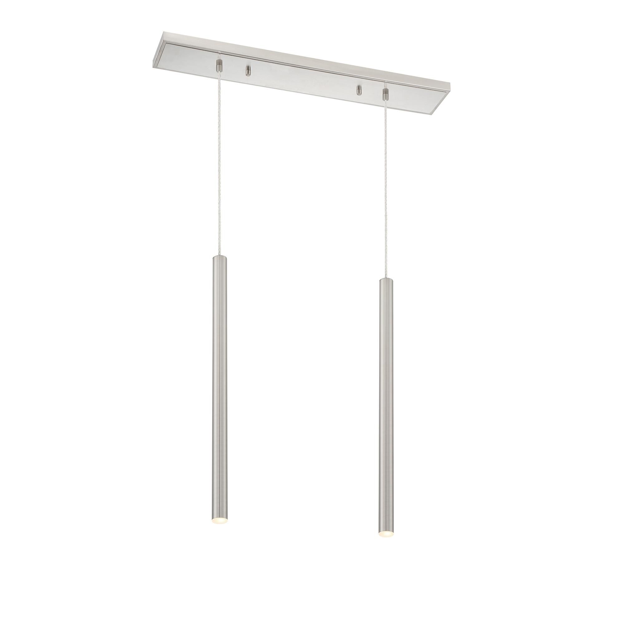 Shown in Brushed Nickel finish and Steel glass and Steel shade