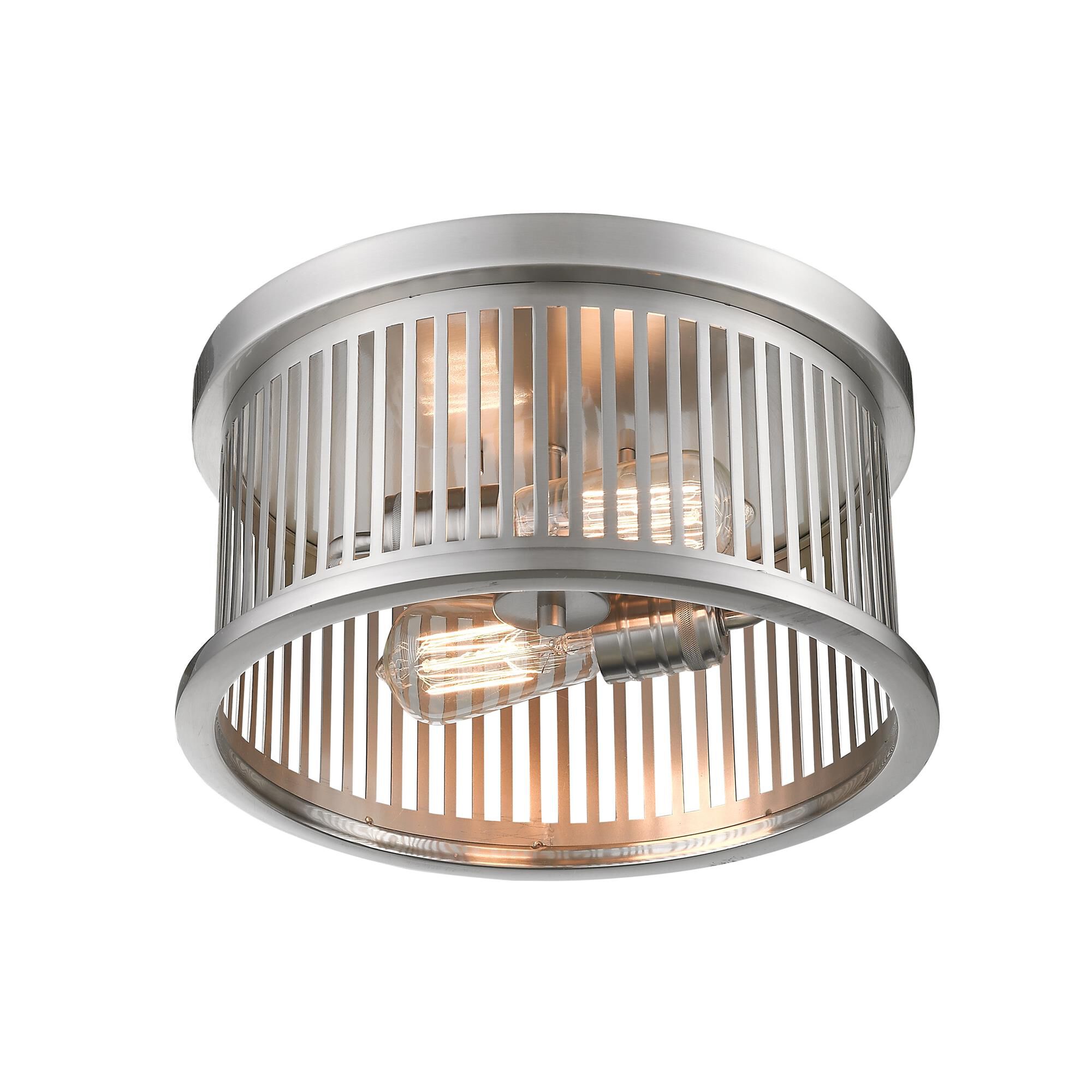 Shown in Brushed Nickel finish and Steel glass and Steel shade