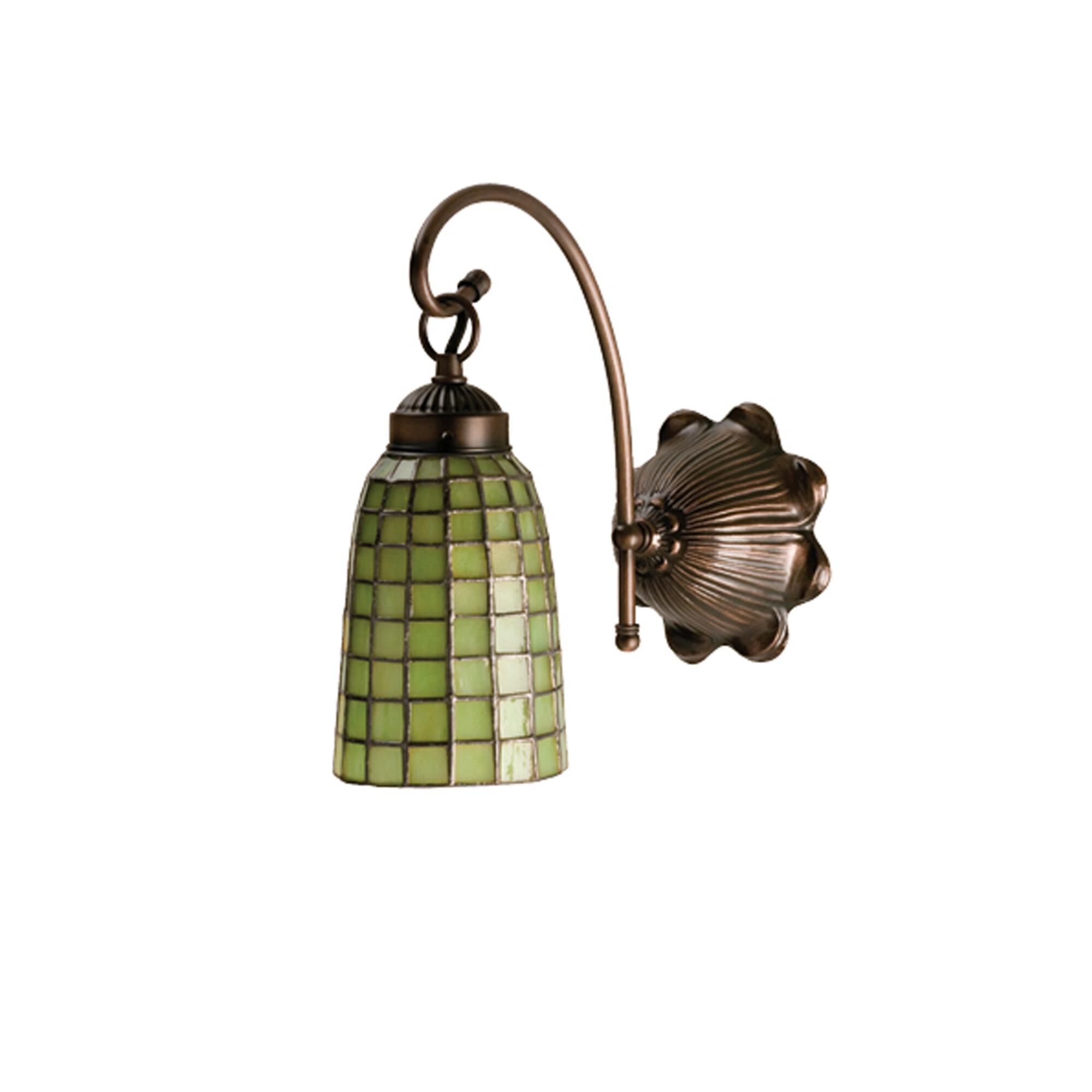 Shown in Antique Finish finish and Avocado glass