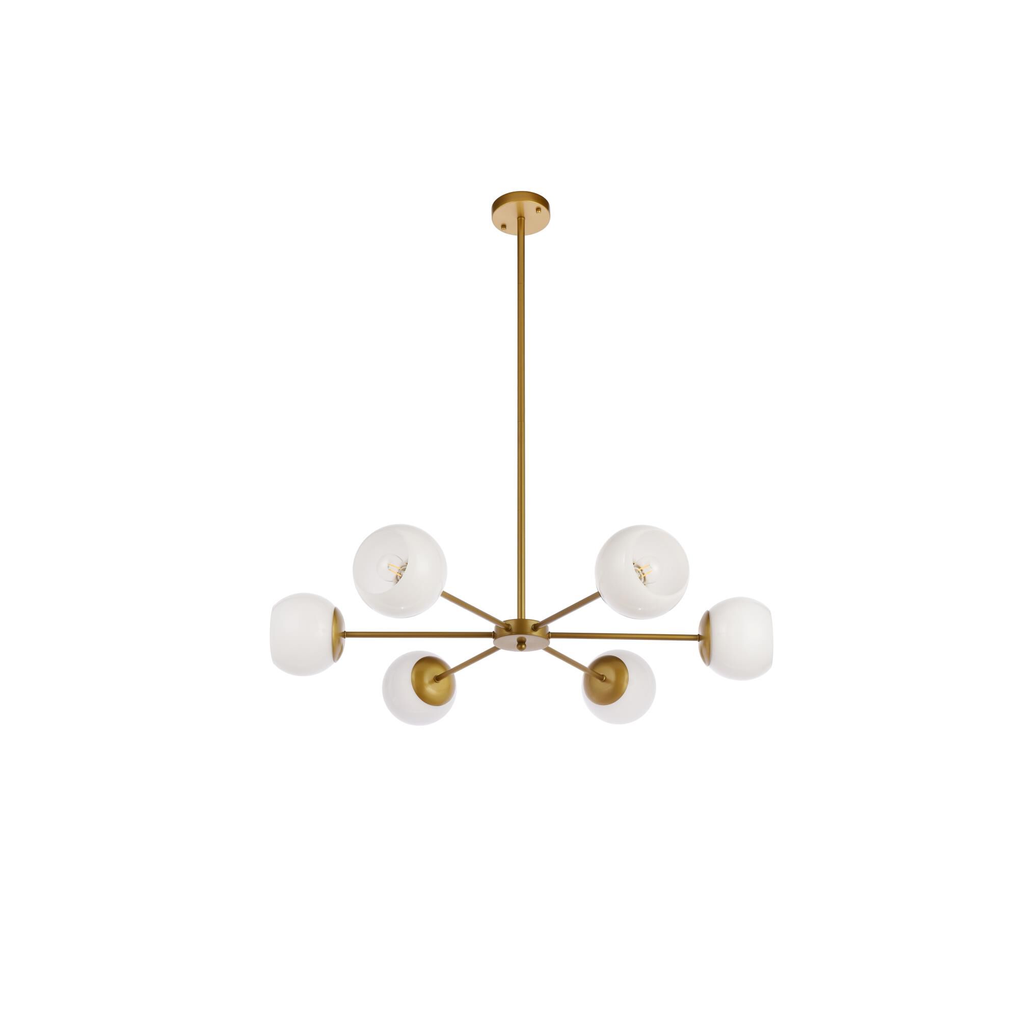 Briggs 36 Inch 6 Light Chandelier by Elegant Lighting