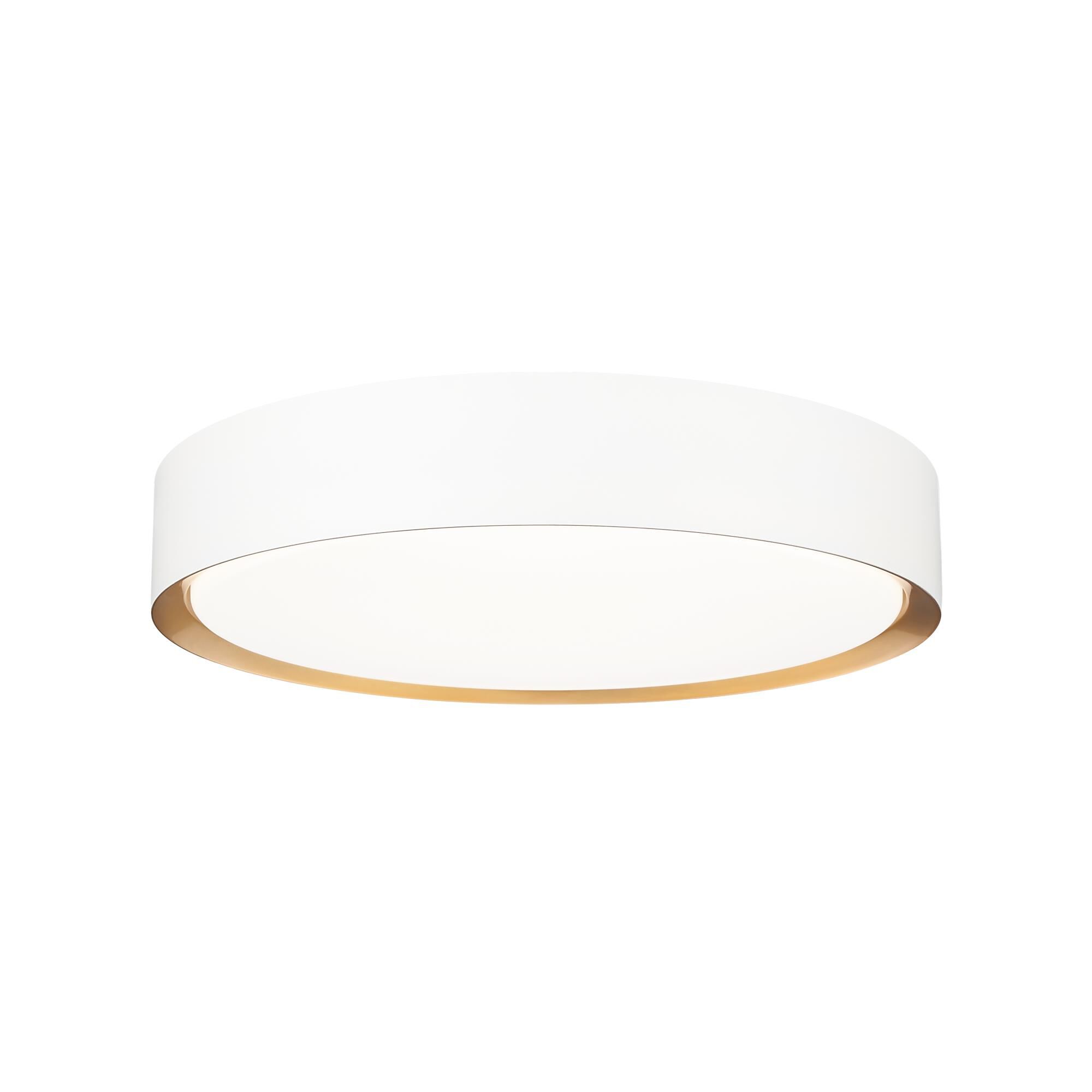Shown in Matte White And Modern Gold finish and Frosted glass and Frosted shade