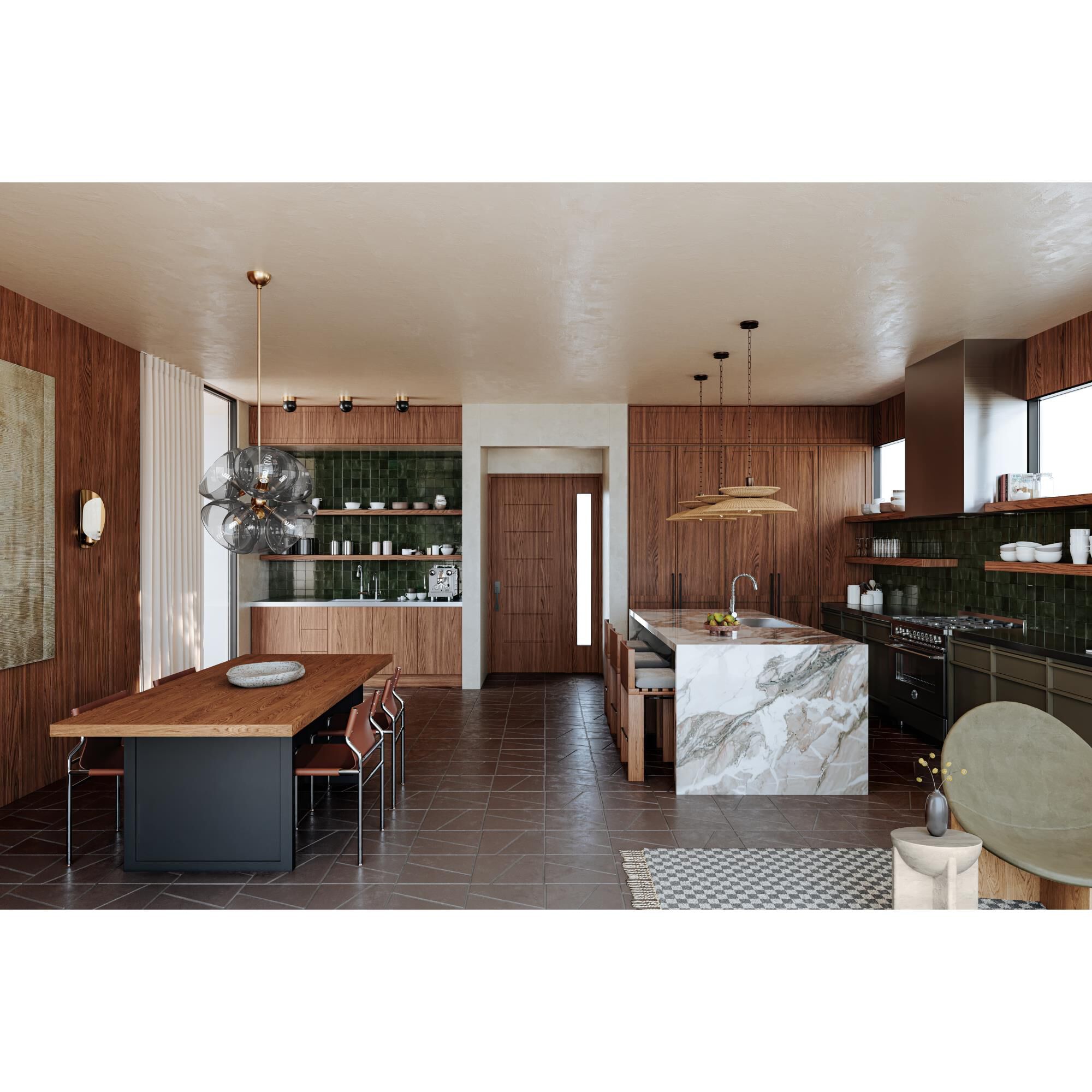 Shown in Patina Brass finish and Sprite shade