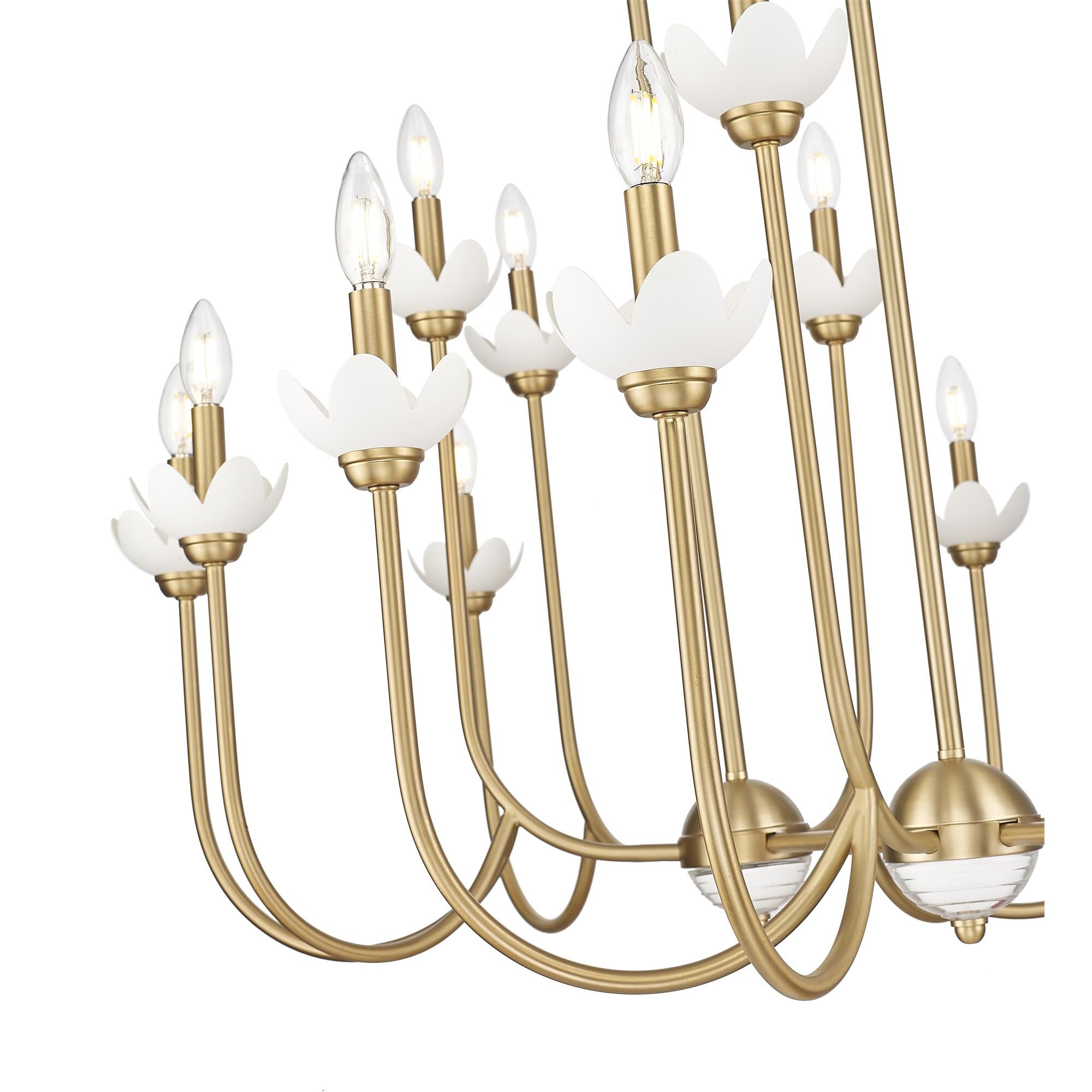 Shown in Modern Gold finish and Clear Ribbed glass and Clear Ribbed shade