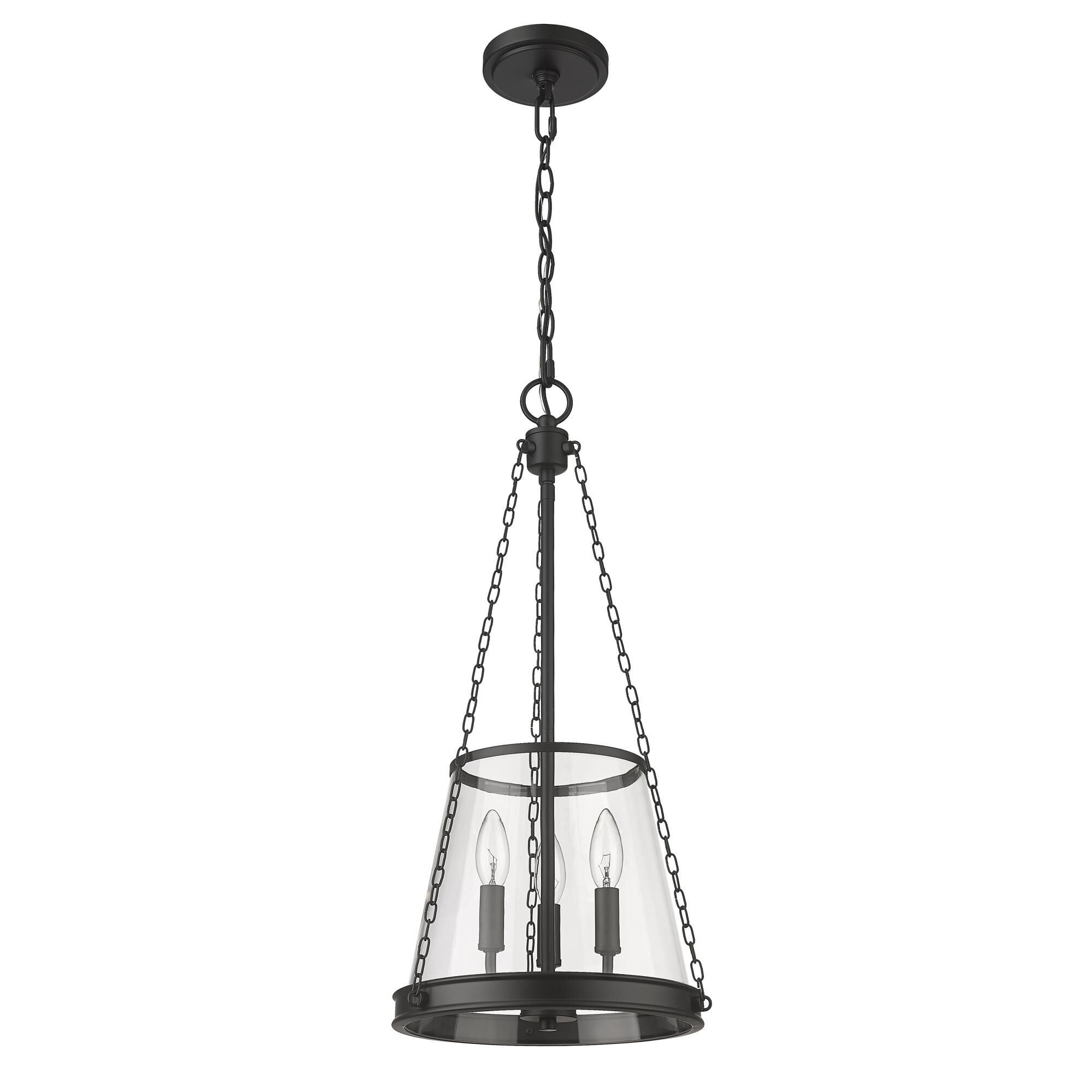 Shown in Matte Black finish and Clear glass