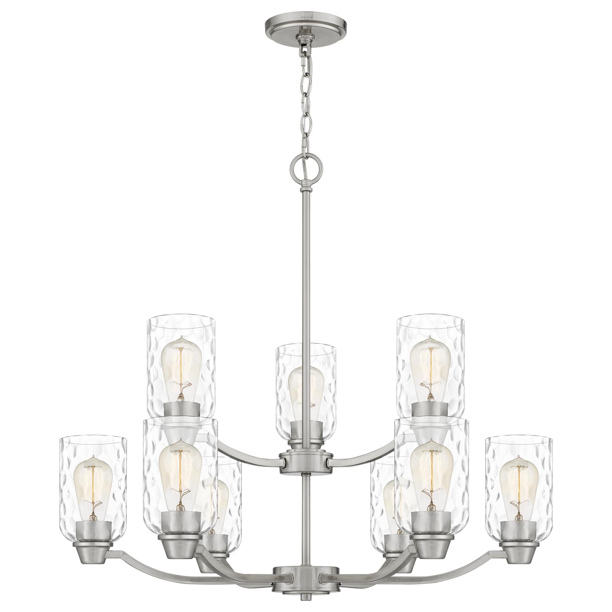 Shown in Brushed Nickel finish and Clear Water glass