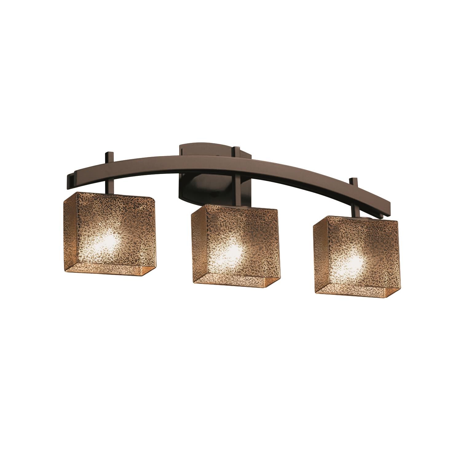 Shown in Dark Bronze finish and Mercury Artisan glass and Rectangle accent