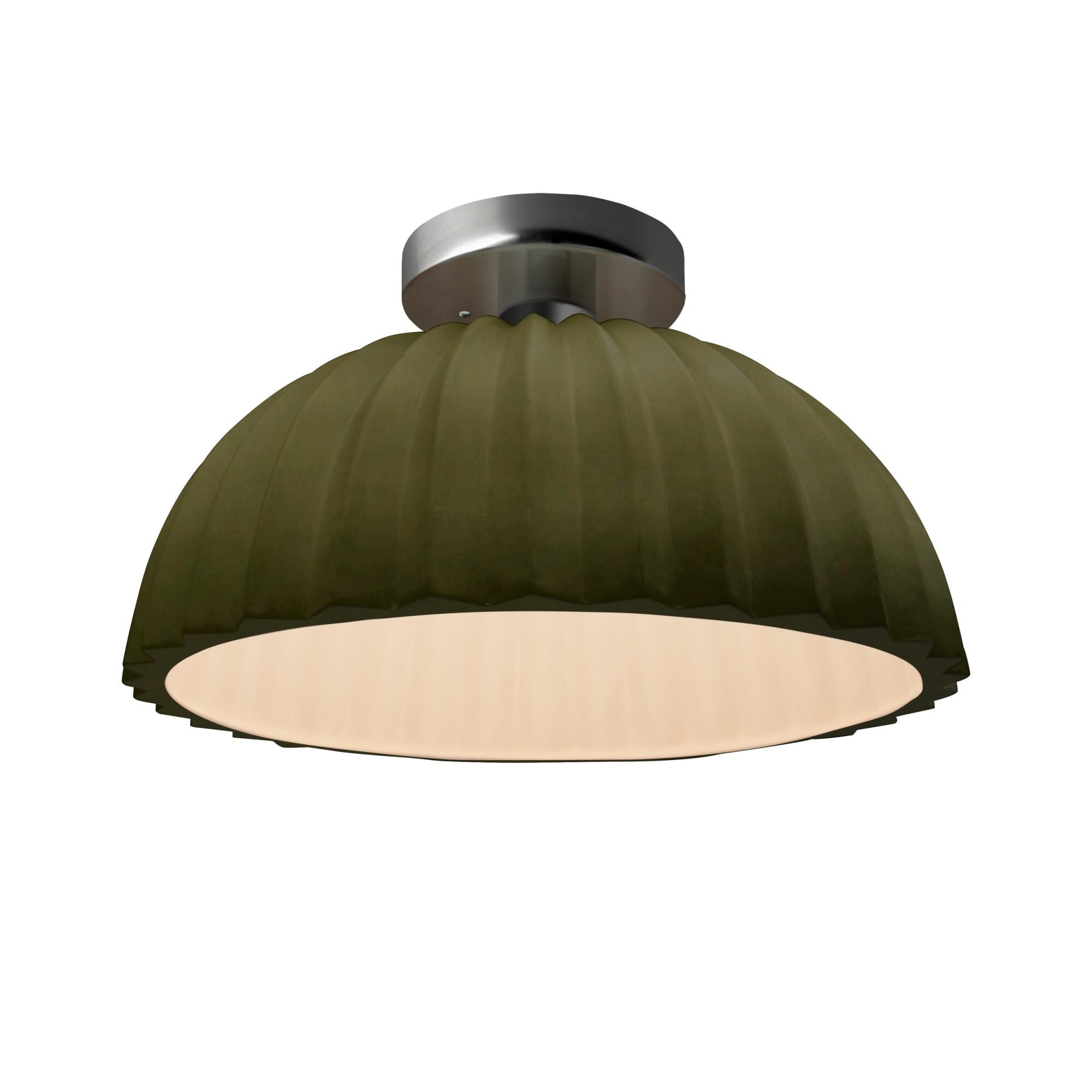 Pleated Dome 13 Inch Semi Flush Mount by Justice Design Group