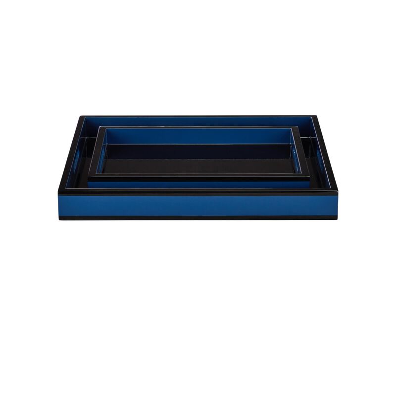 Navy Lacquer Tray by Currey and Company