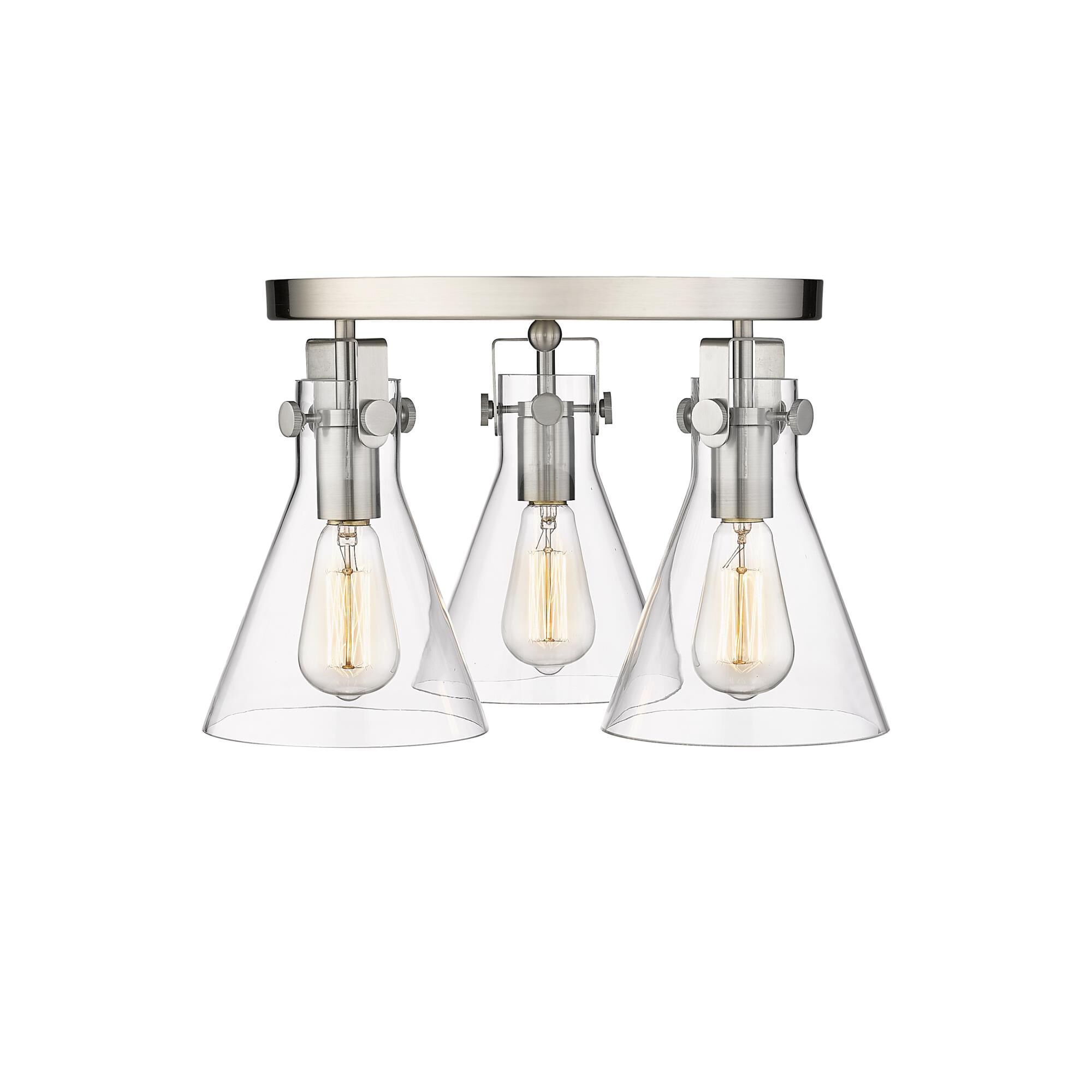 Shown in Satin Nickel finish and Clear glass