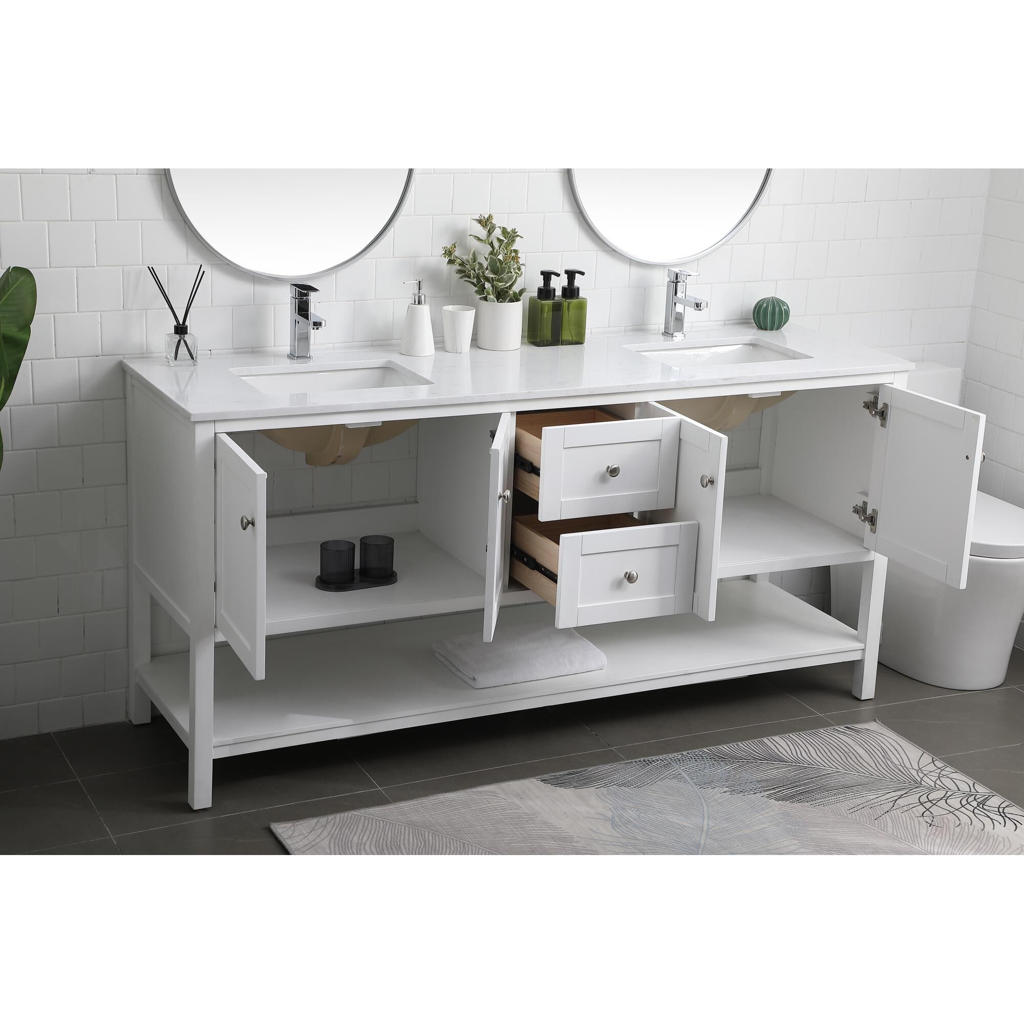 Heath 72 Inch Bath Vanity by Elegant Decor