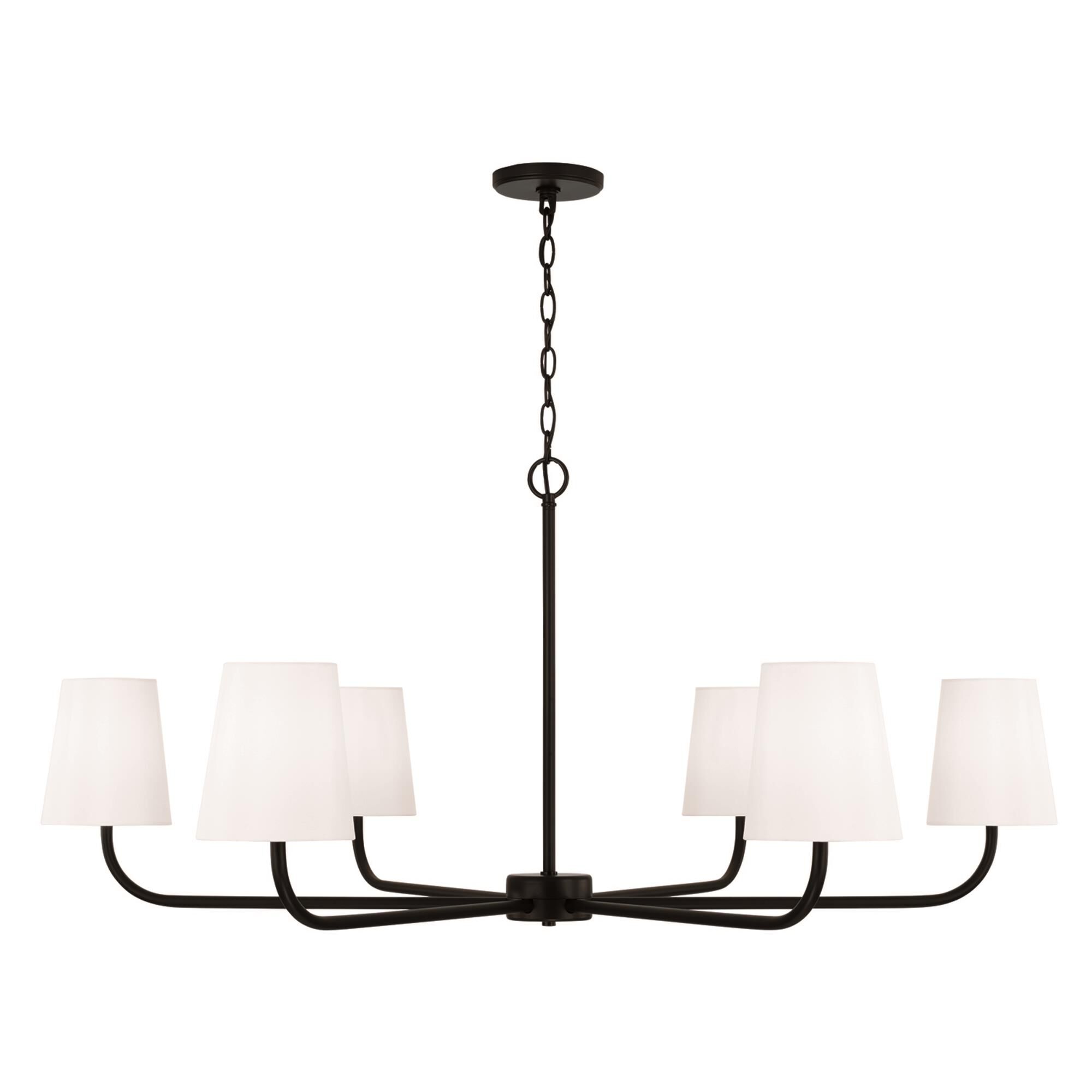 Shown in Matte Black finish and White Fabric Stay-Straight shade