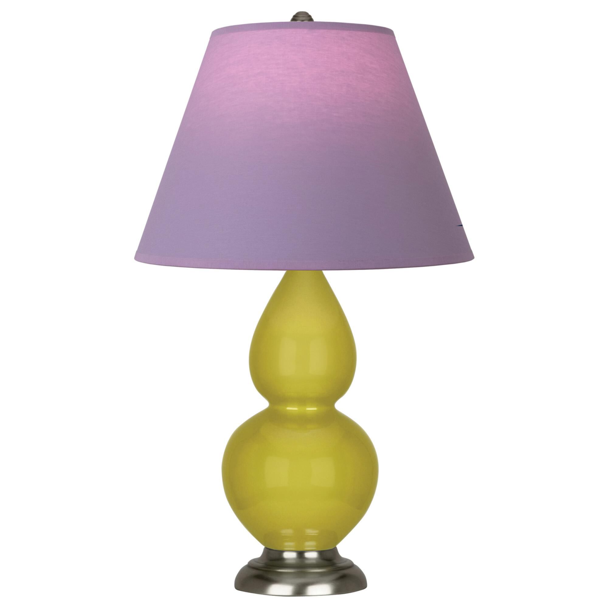 Shown in Citron finish and Lavender and Plum shade and Antique Silver accent