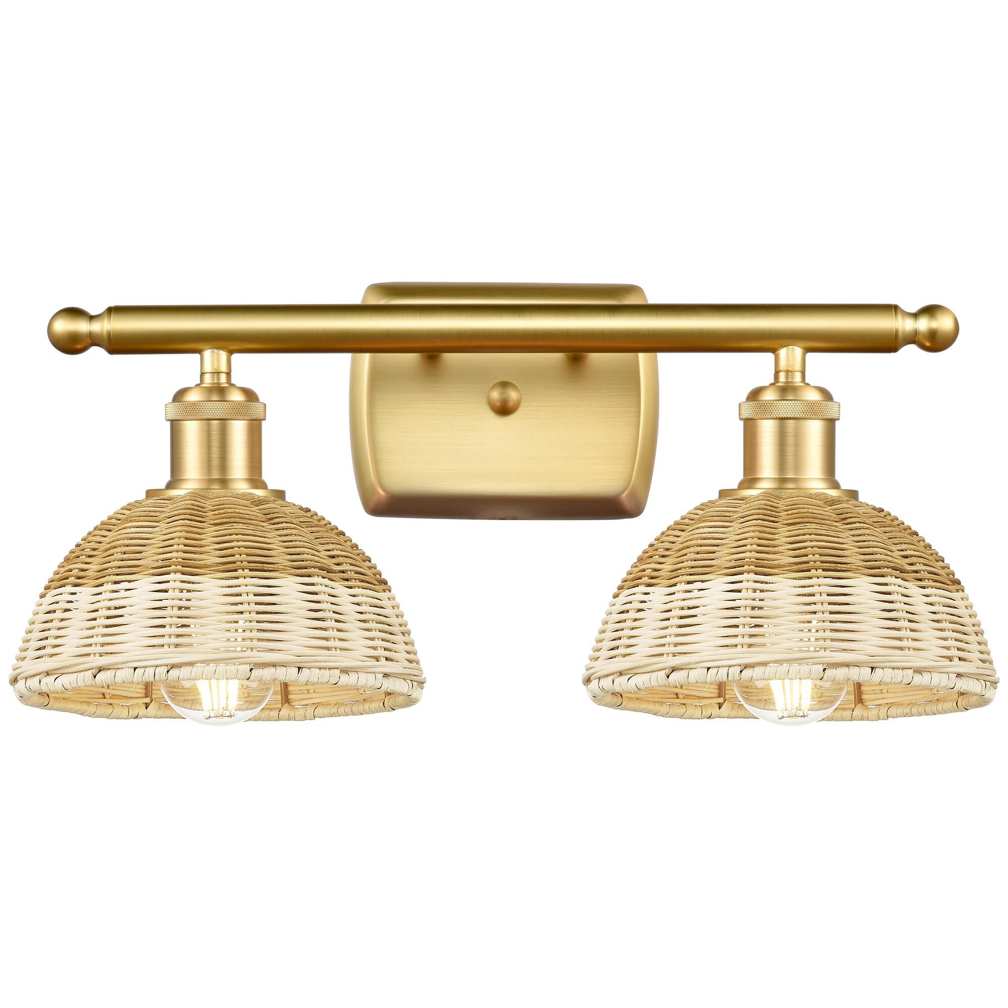 Shown in Satin Gold finish and Natural shade