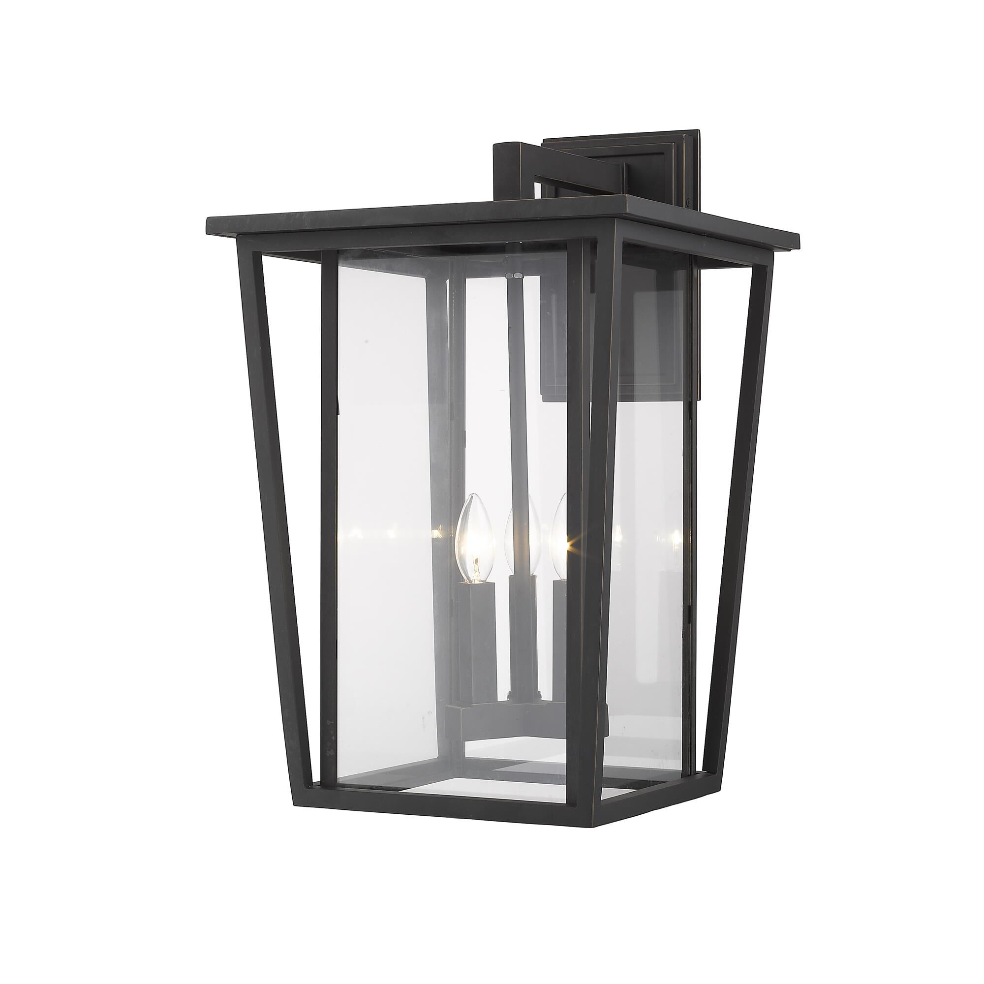 Shown in Oil Rubbed Bronze finish and Glass shade
