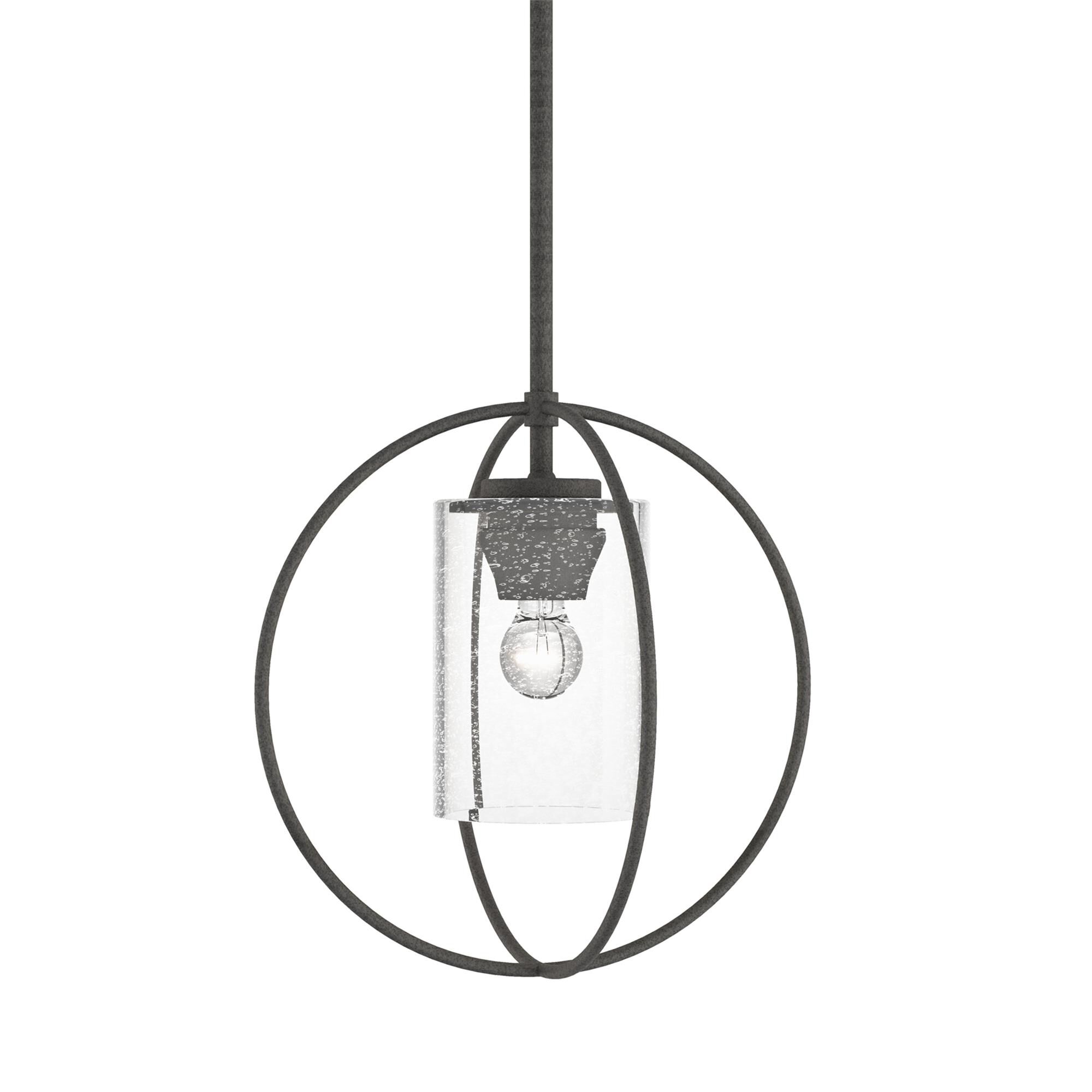 Shown in Natural Iron finish and Seeded Clear glass