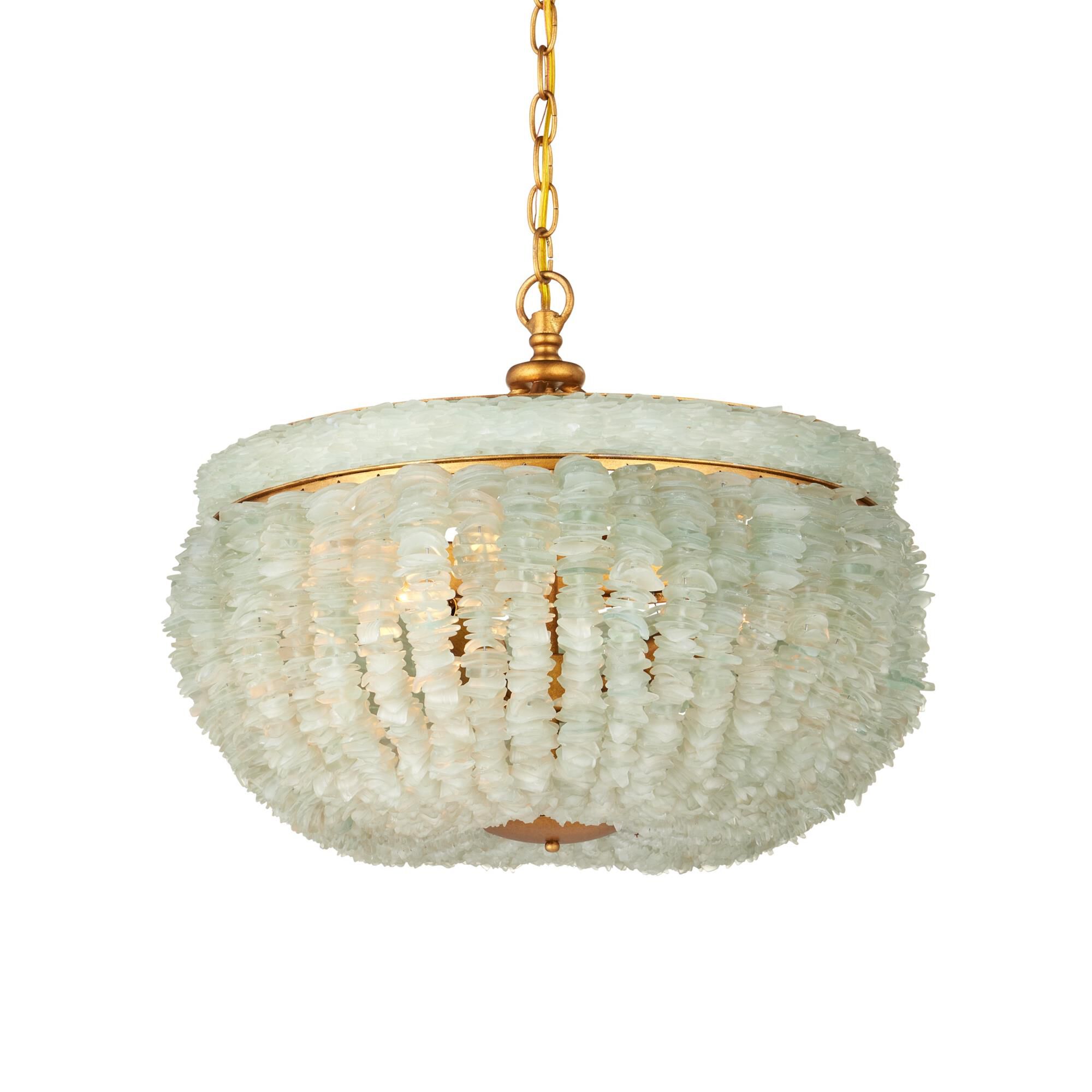 Shown in Contemporary Gold Leaf/Seaglass finish and Sea glass