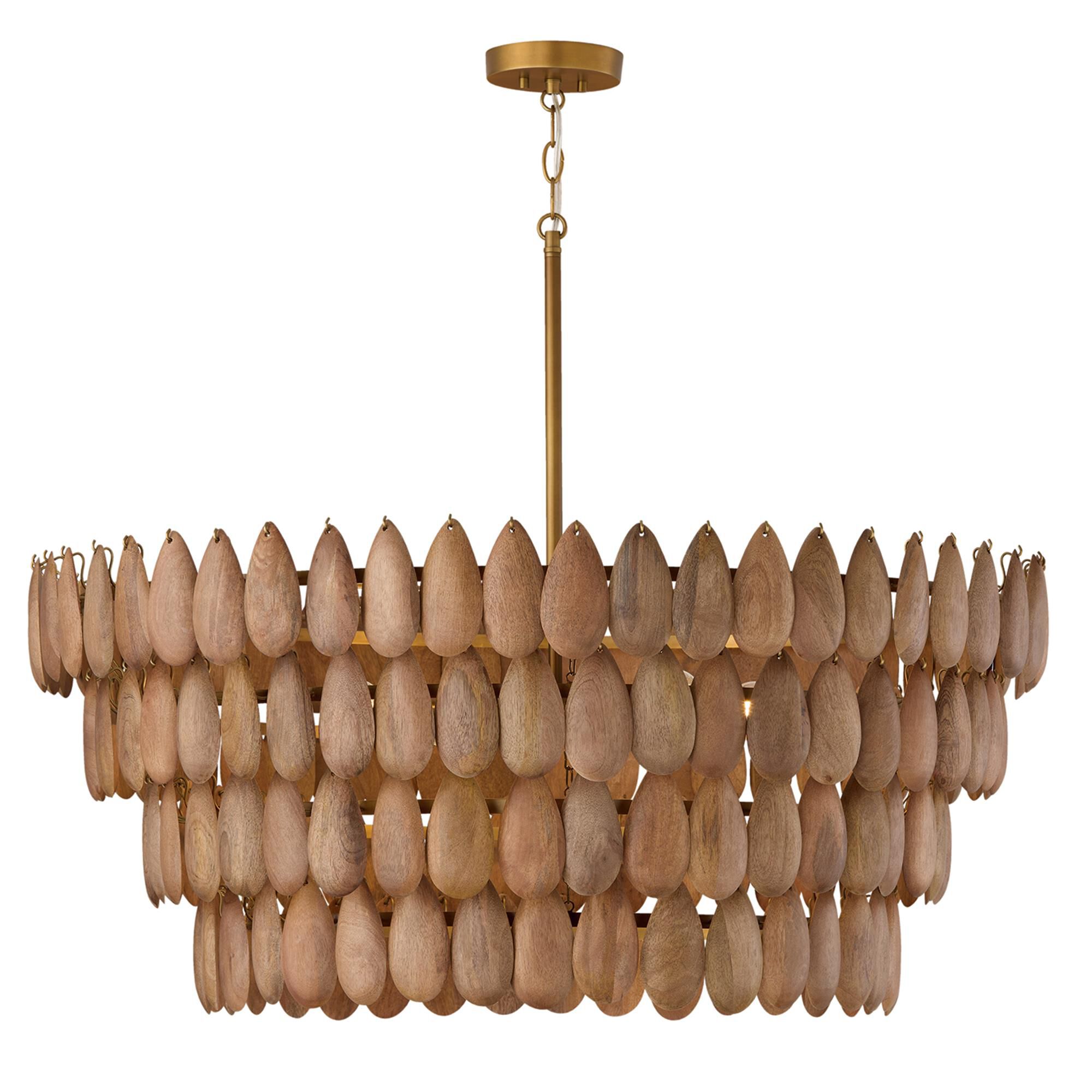Shown in Light Wood And Patinaed Brass finish