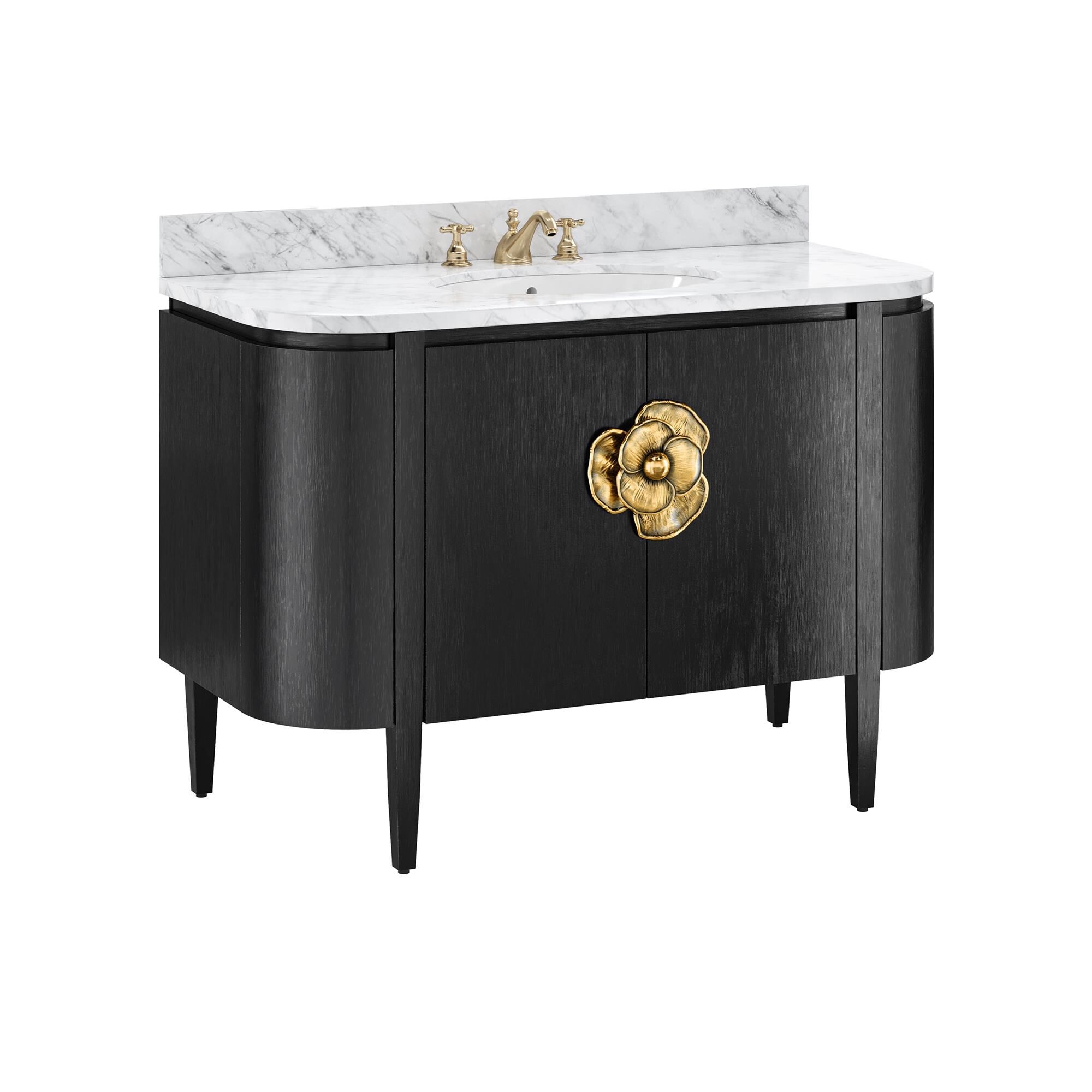 Shown in Caviar Black, Natural, White, Light Antique Brass finish