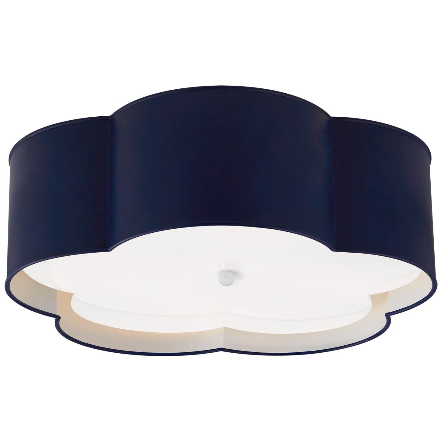 Shown in French Navy and White finish and Frosted Acrylic glass