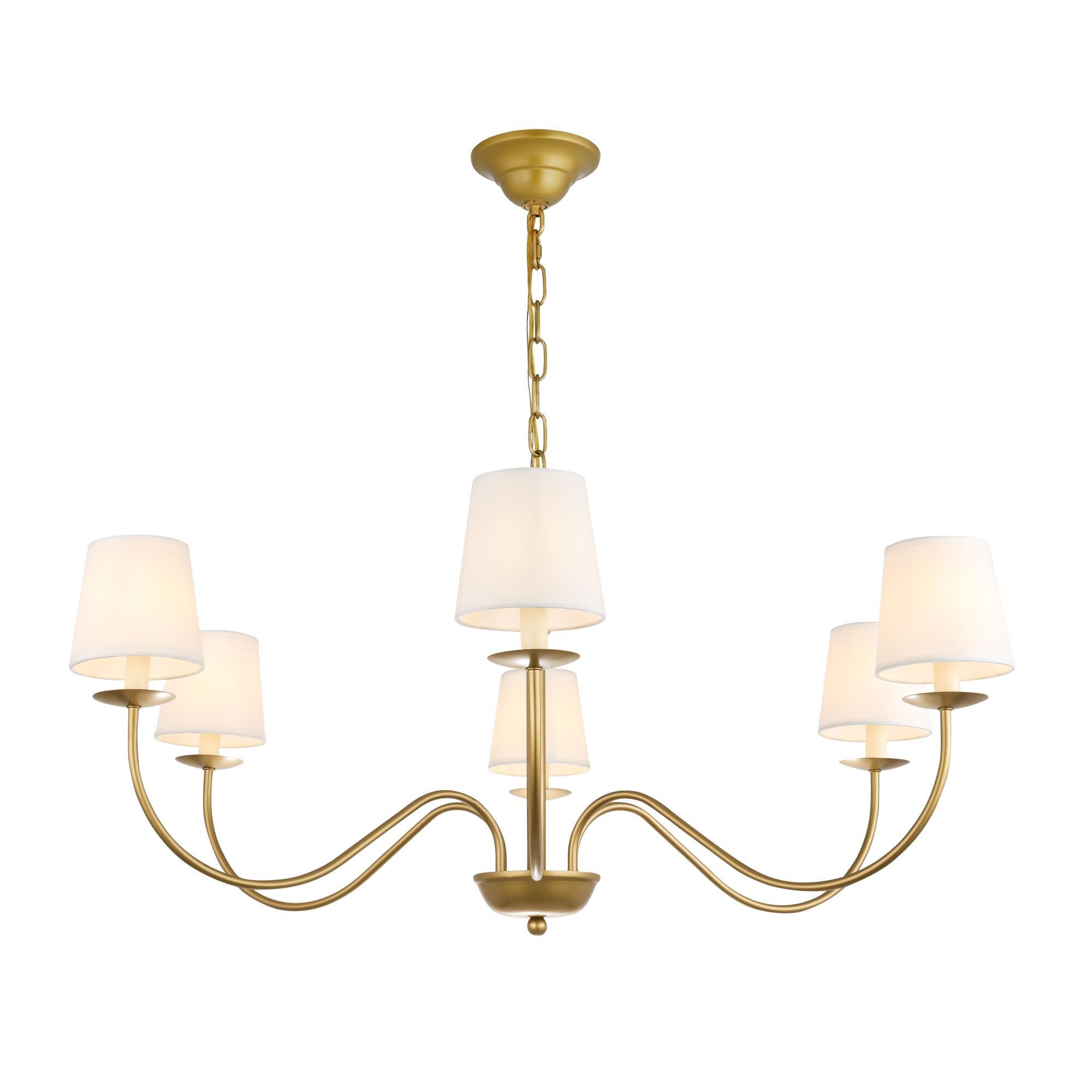Eclipse 37 Inch 6 Light Chandelier by Elegant Lighting