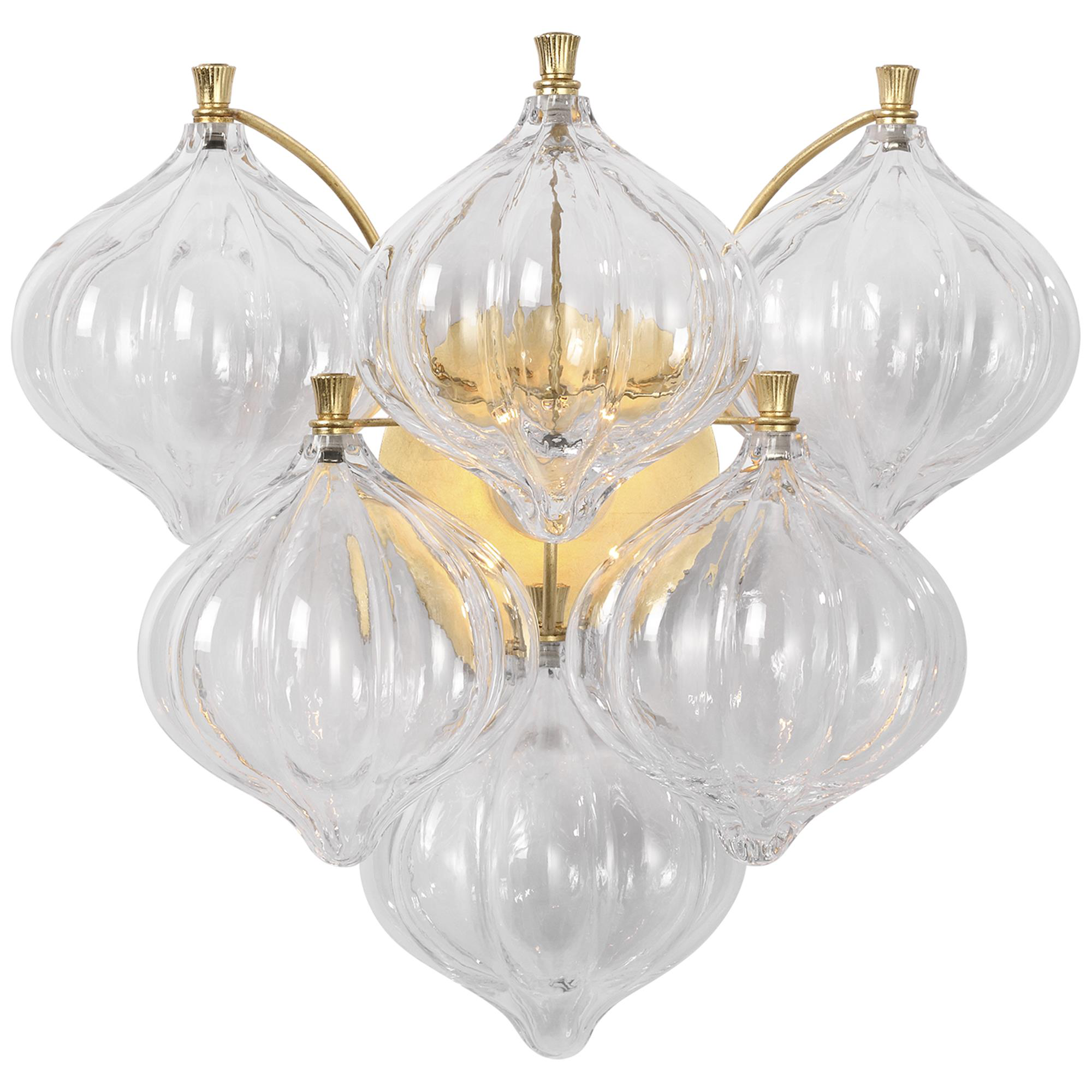 Shown in Gild finish and Clear glass