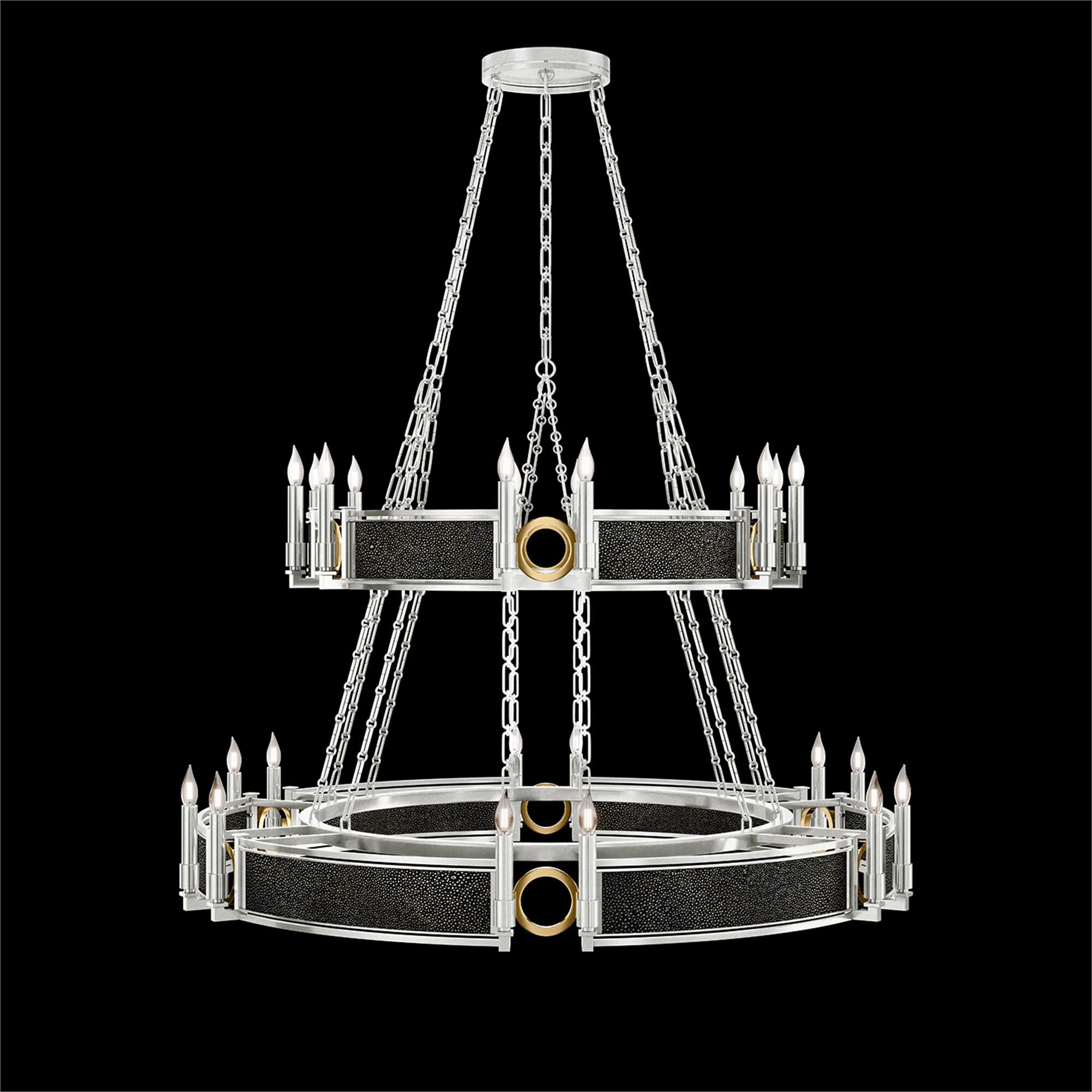 Shown in Silver Leaf and Brass  finish and Black Knight accent