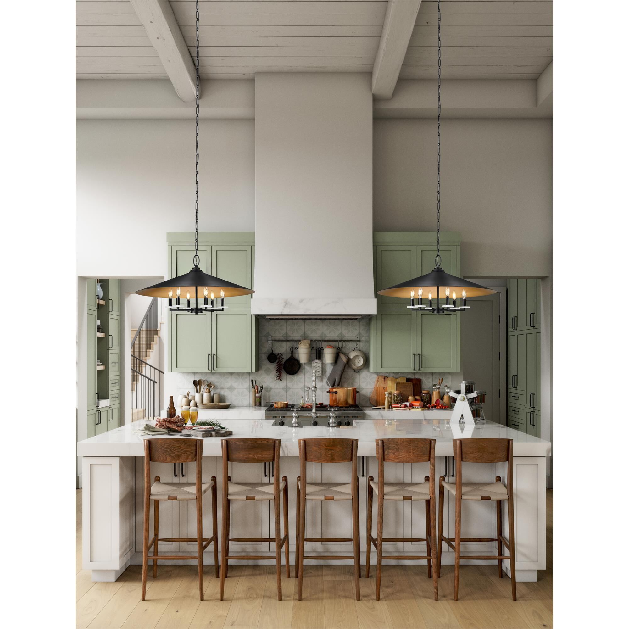 Shown in Matte Black finish and Matte Black Outer And Signature Rubbed Brass Inner glass and Matte Black Outer And Signature Rubbed Brass Inner shade