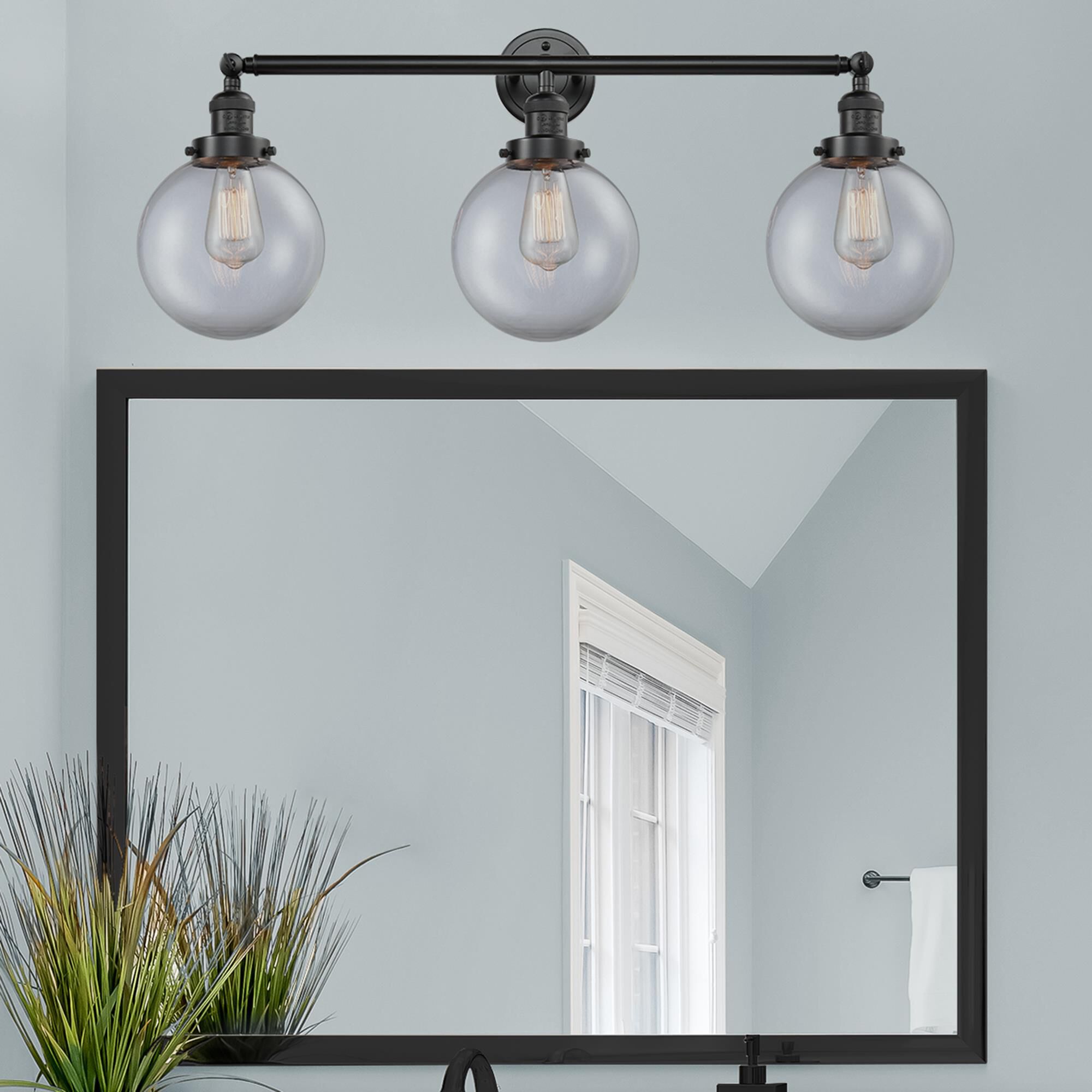 Shown in Oil Rubbed Bronze finish and Clear Beacon glass