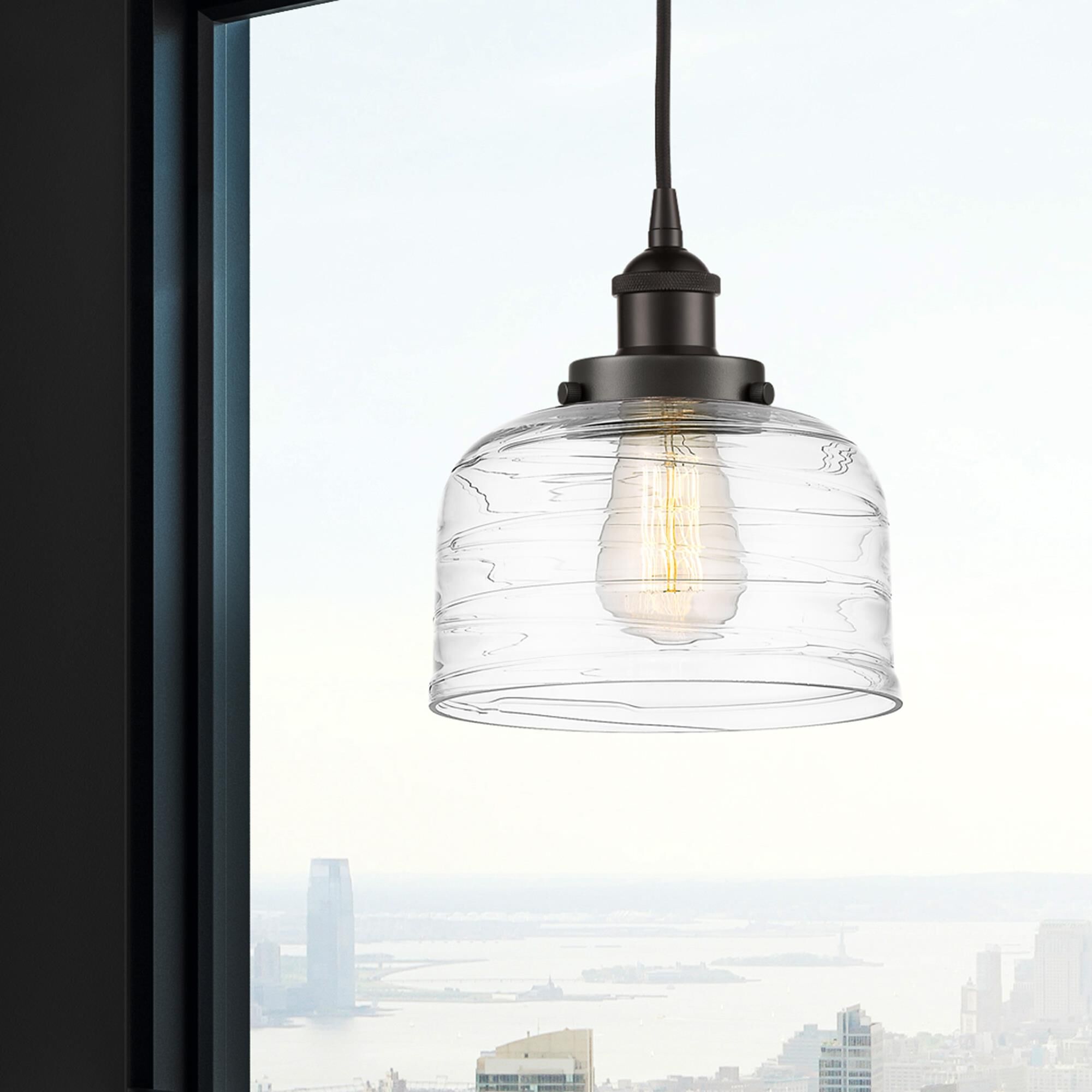 Shown in Oil Rubbed Bronze finish and Clear glass